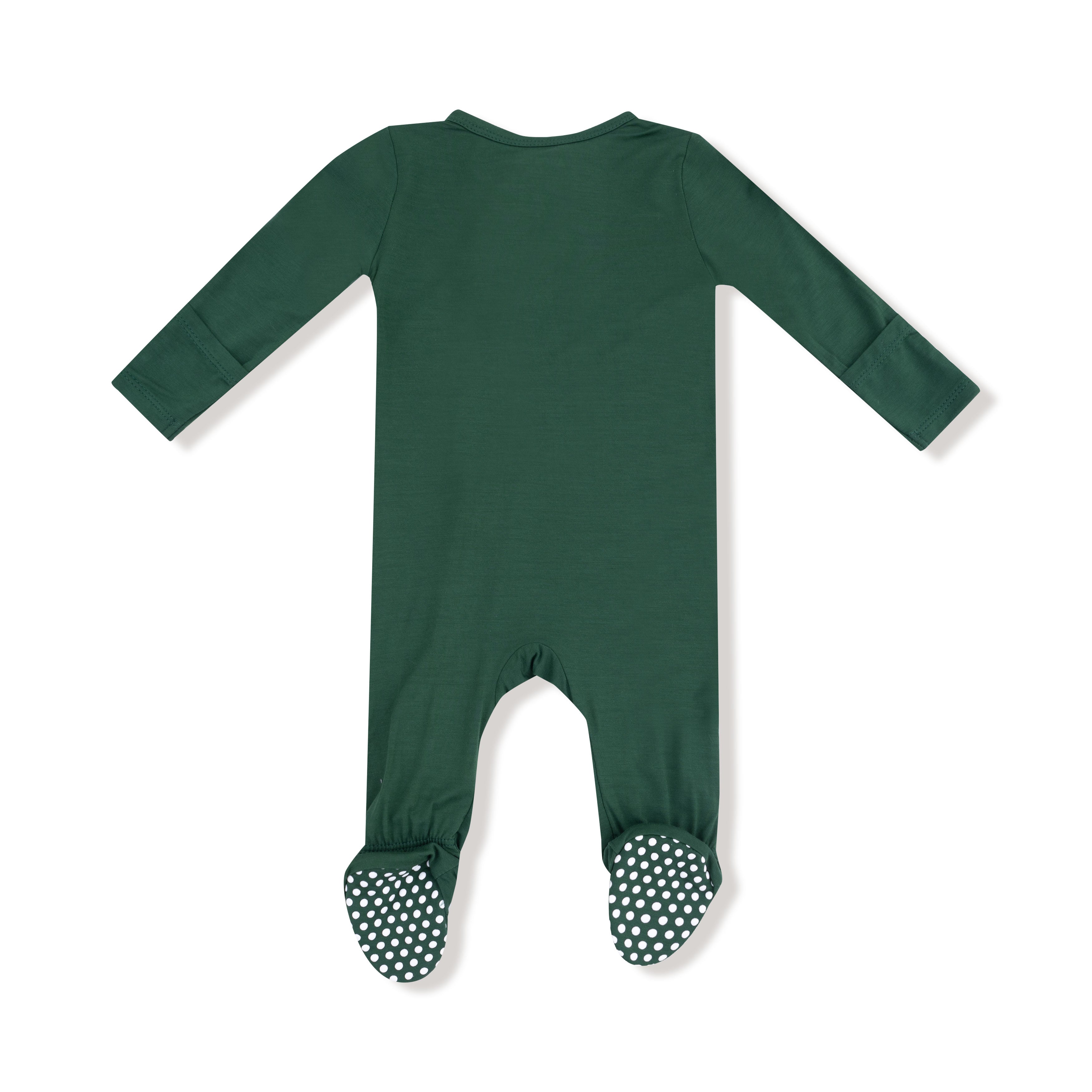 2 Way Zipper Footie in our Hunter Green print from Angel Dear