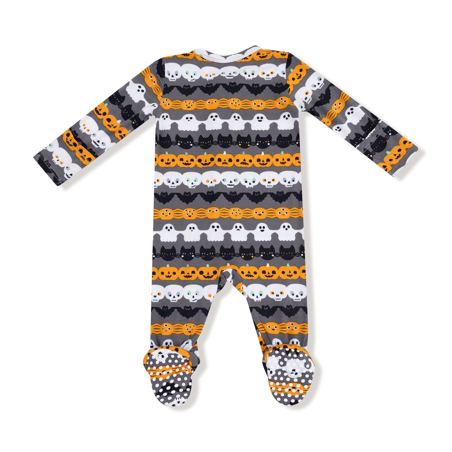 2 Way Zipper Footie in our  Halloween Paper Garland Glow In The Dark print from Angel Dear