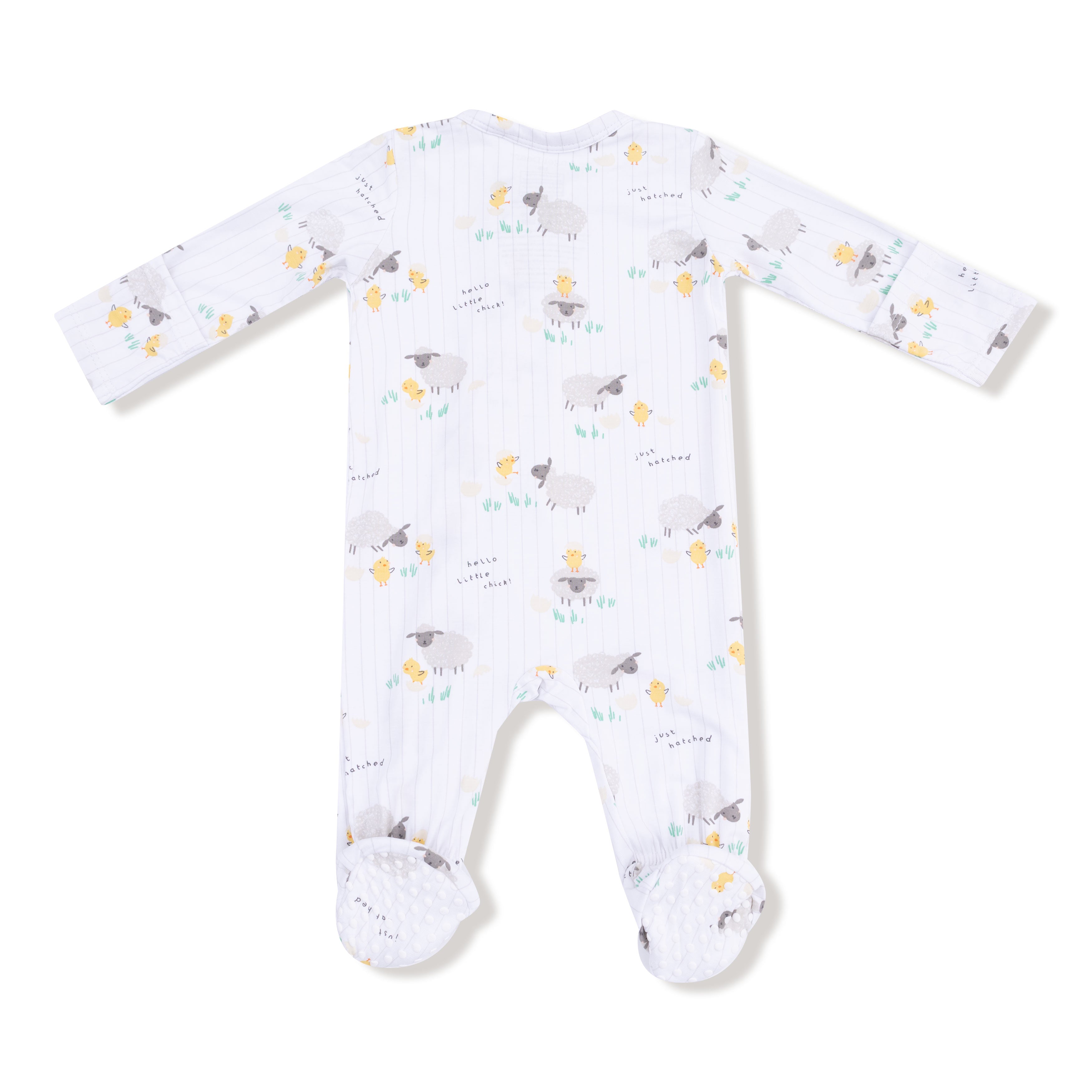 2 Way Zipper Footie in our  Just Hatched - Unisex print from Angel Dear