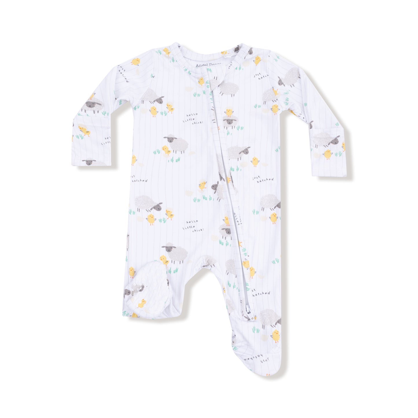 2 Way Zipper Footie in our  Just Hatched - Unisex print from Angel Dear