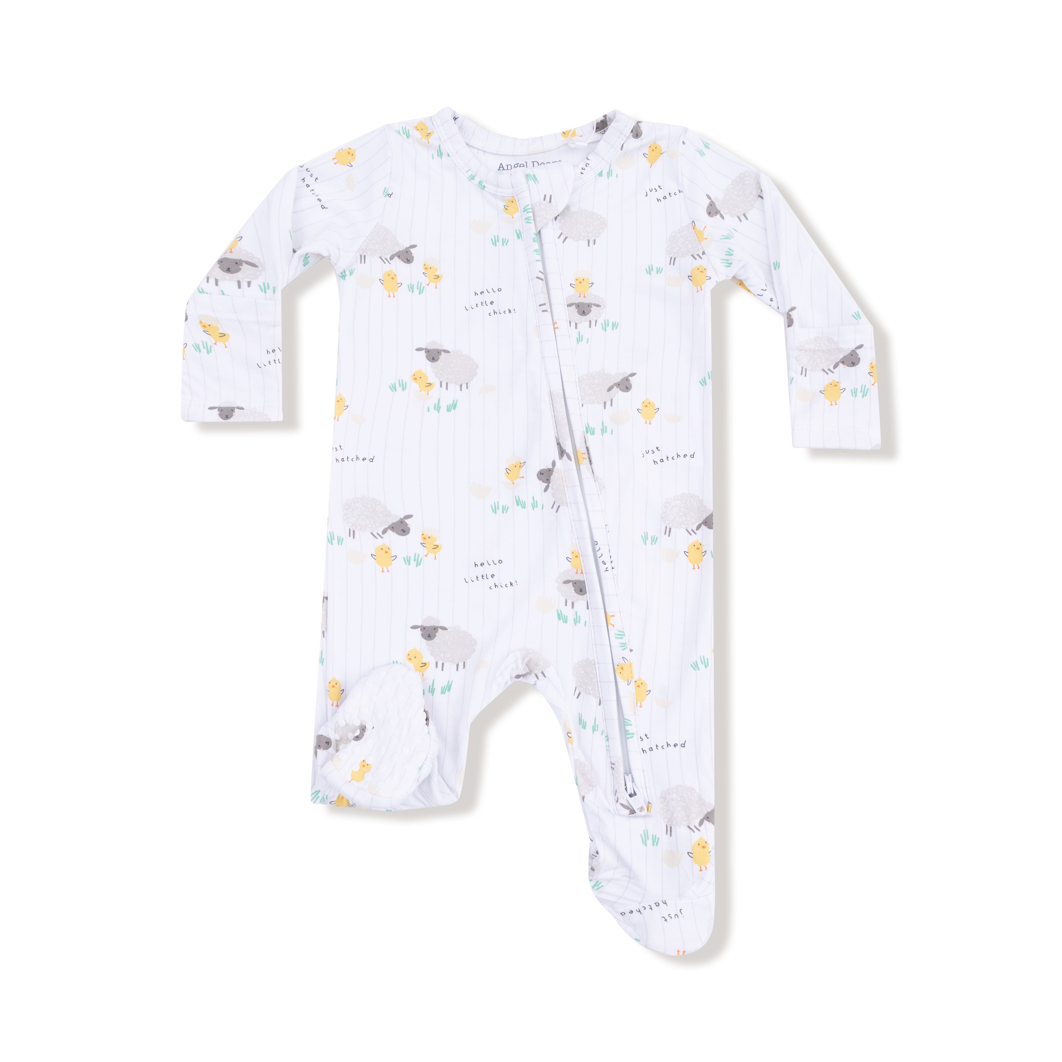 2 Way Zipper Footie in our  Just Hatched - Unisex print from Angel Dear