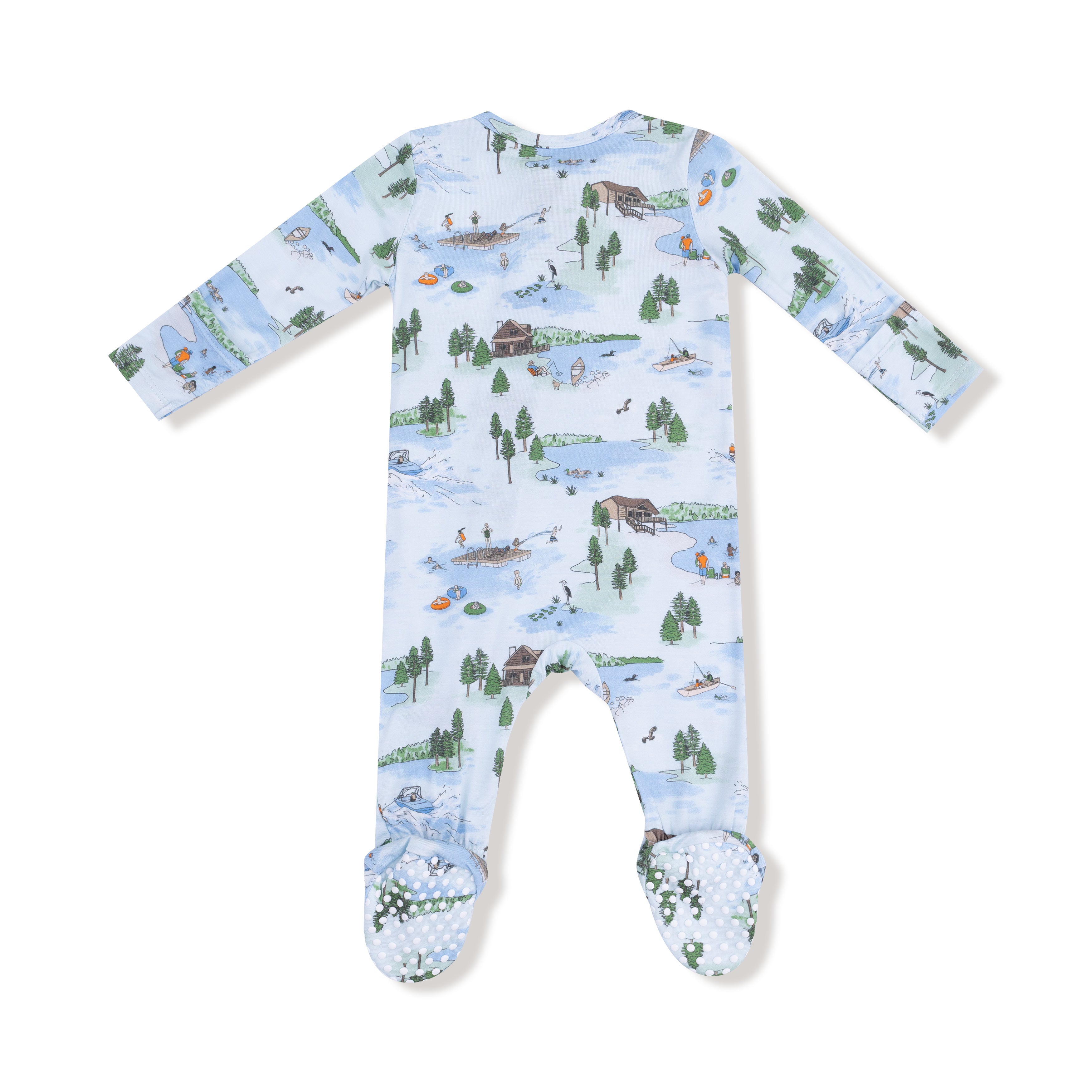 2 Way Zipper Footie in our  Lake Life print from Angel Dear