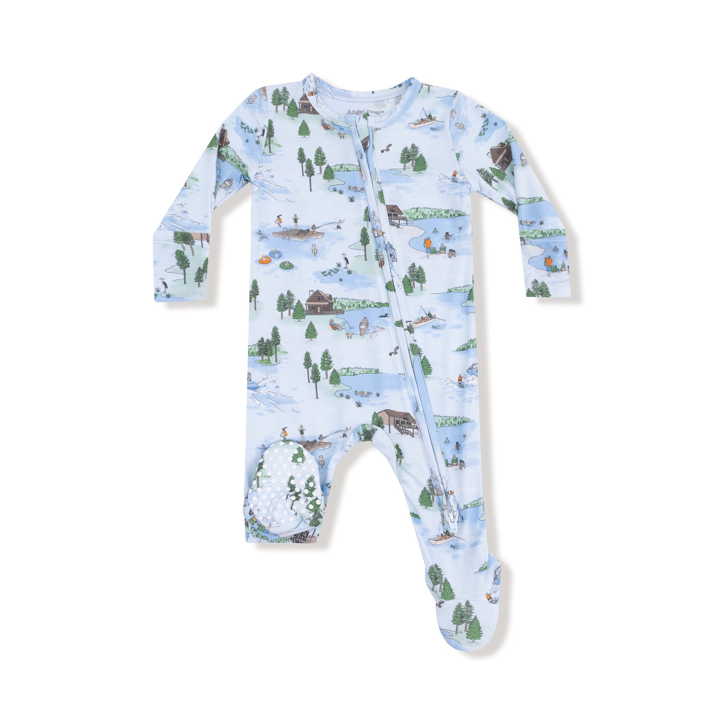 2 Way Zipper Footie in our  Lake Life print from Angel Dear