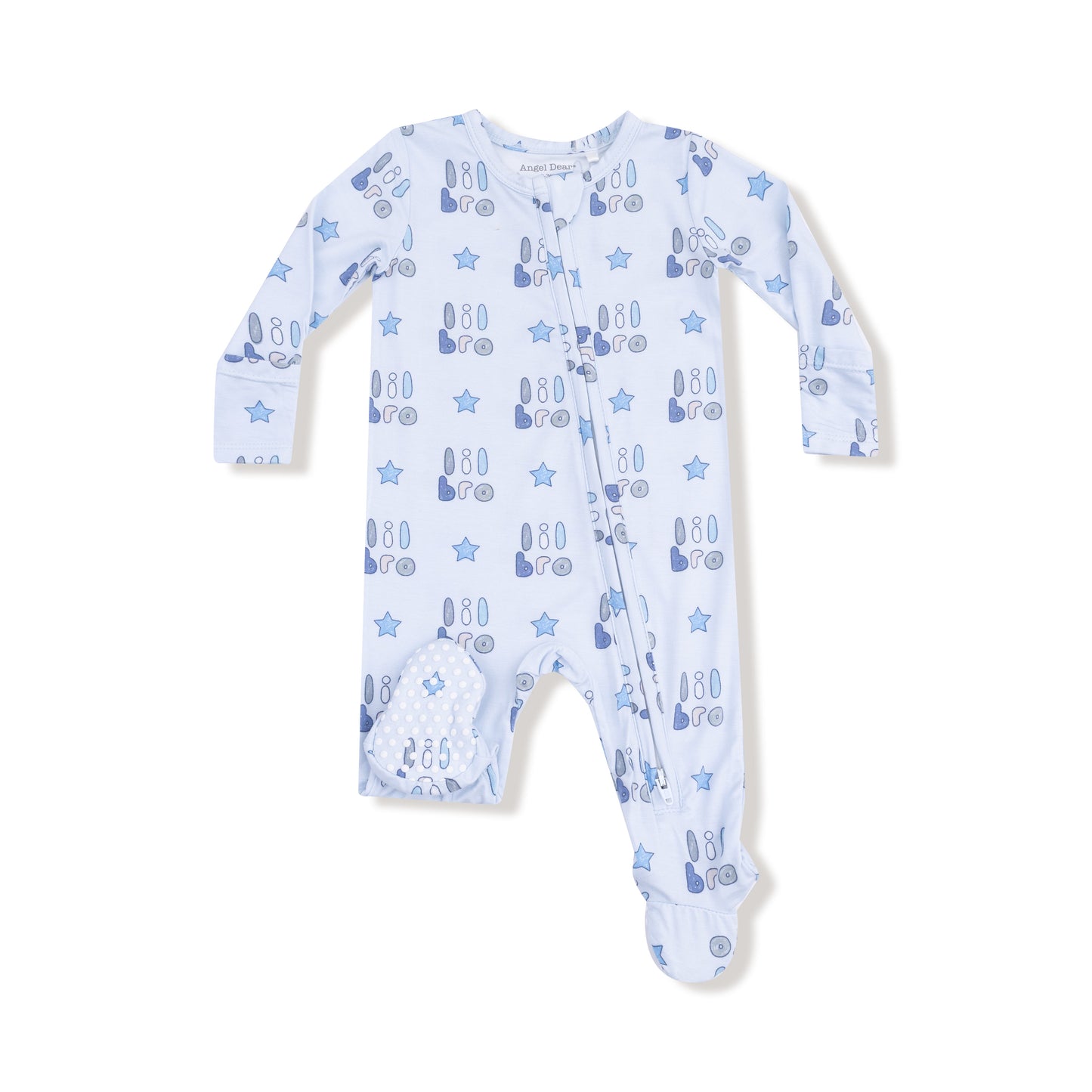 2 Way Zipper Footie in our  Lil Bro print from Angel Dear