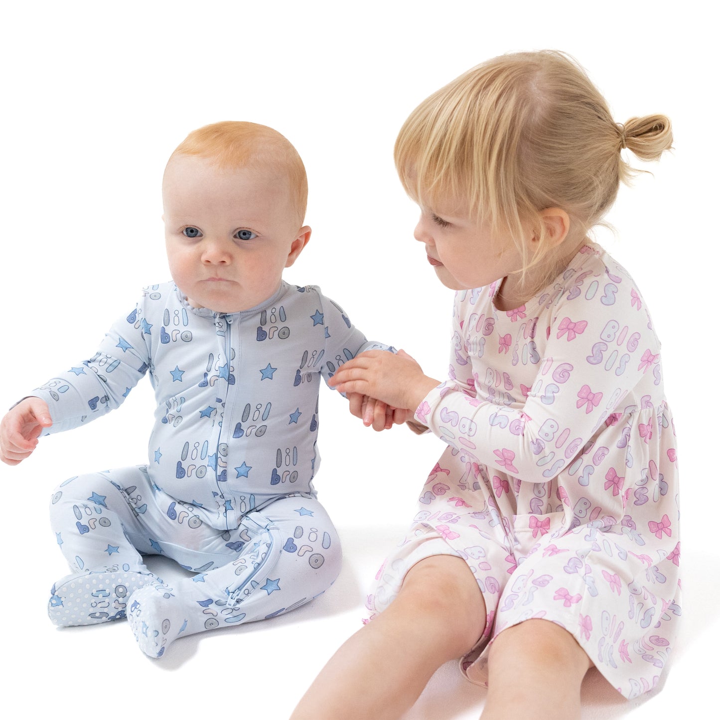 Twirly Long Sleeve Dress in our  Big Sis print from Angel Dear