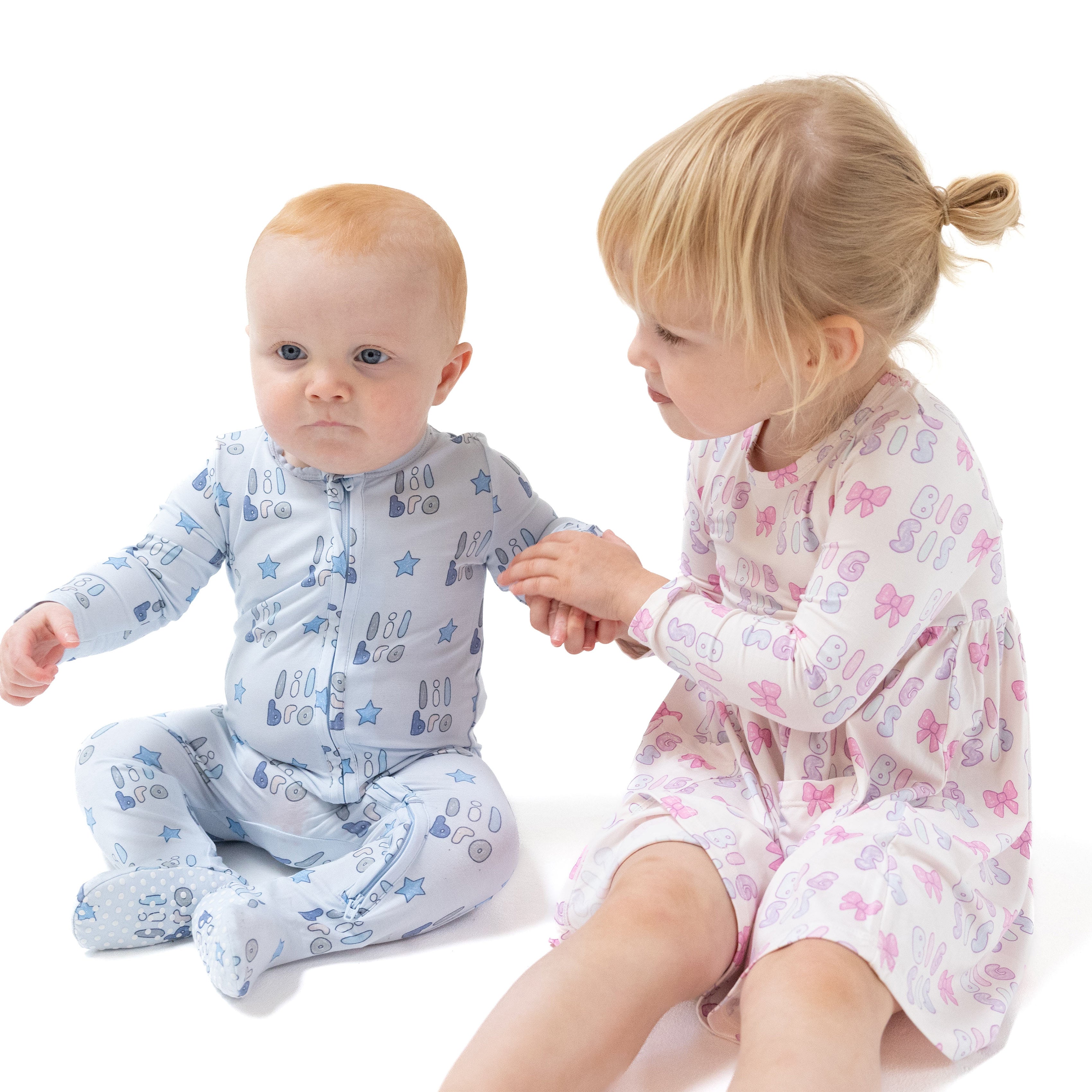 Twirly Long Sleeve Dress in our  Big Sis print from Angel Dear