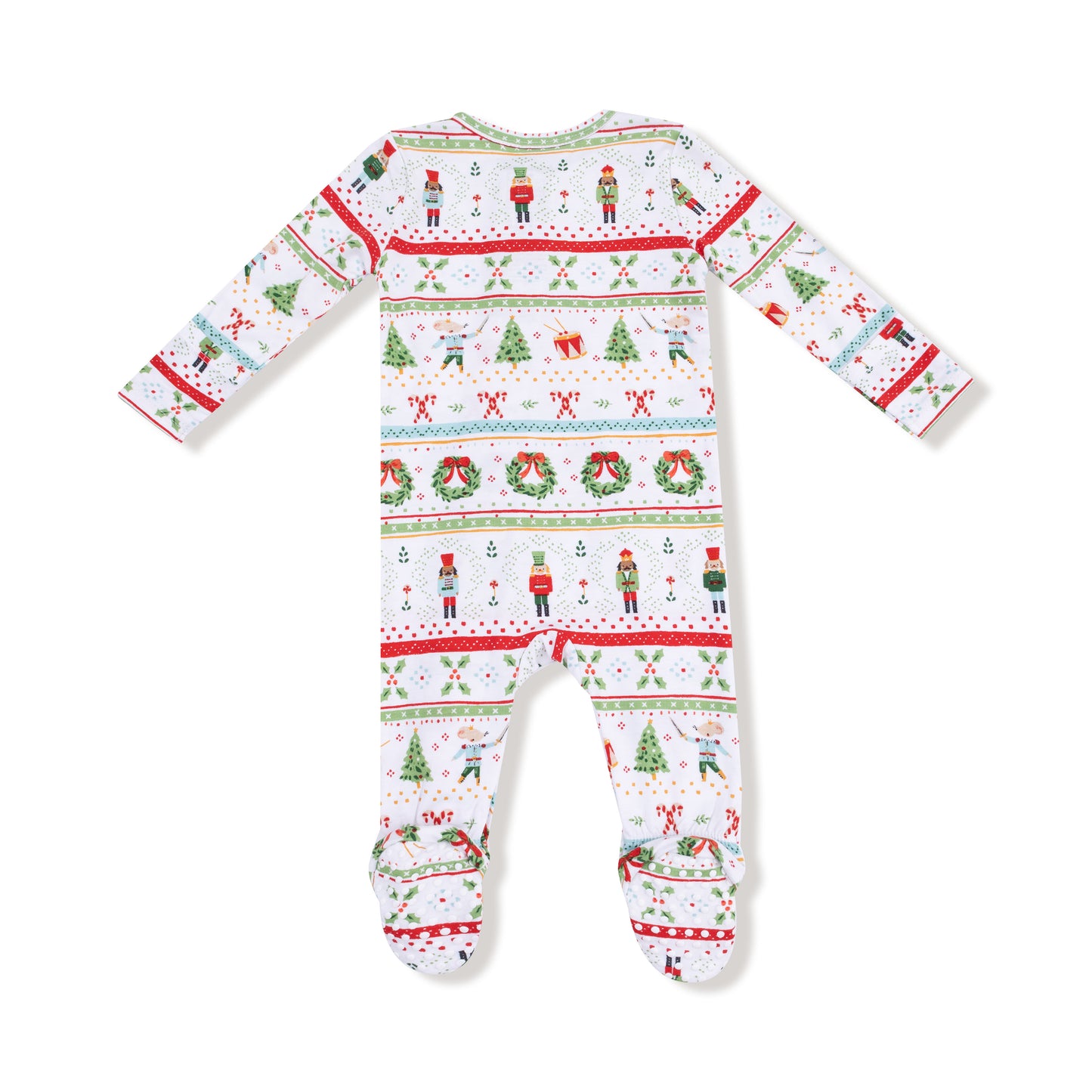 2 Way Zipper Footie in our  Nutcracker Fair Isle print from Angel Dear