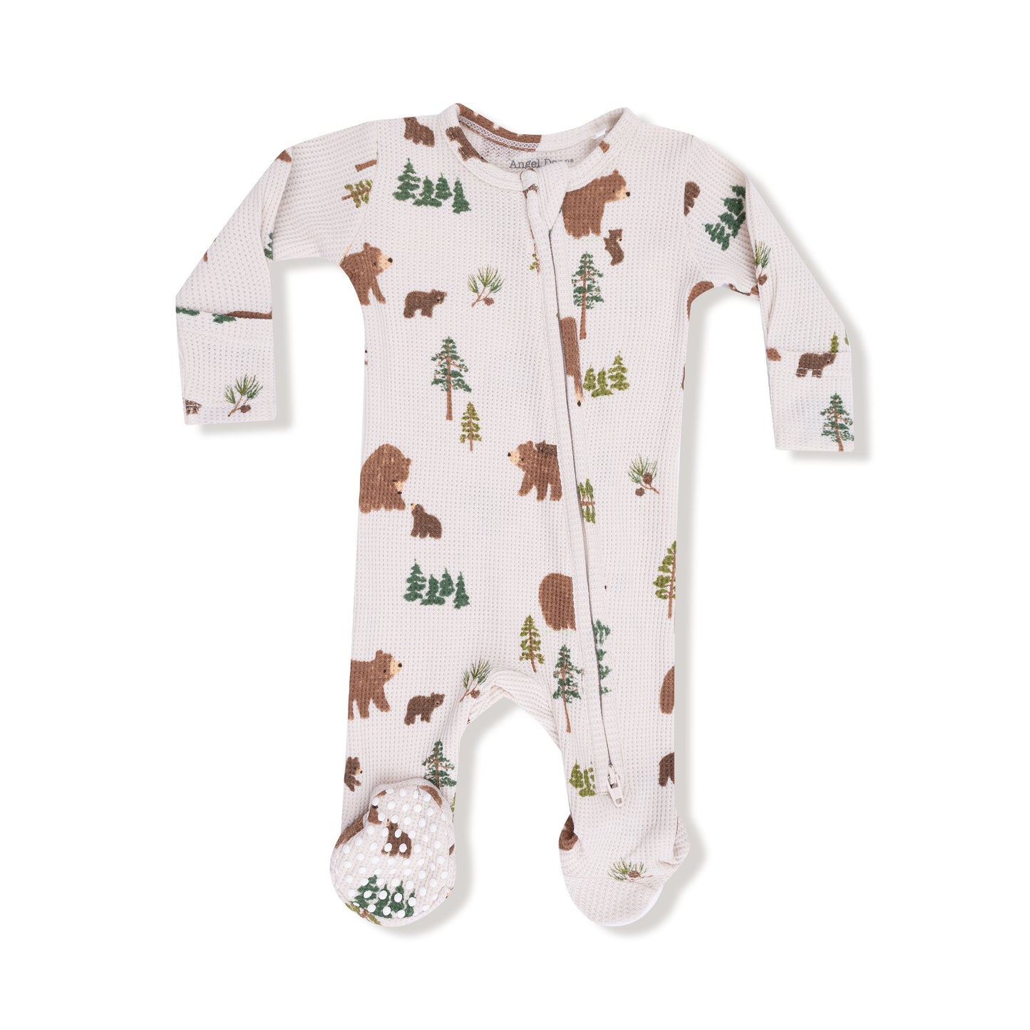 2 Way Zipper Footie in our  Sweet Brown Bears print from Angel Dear