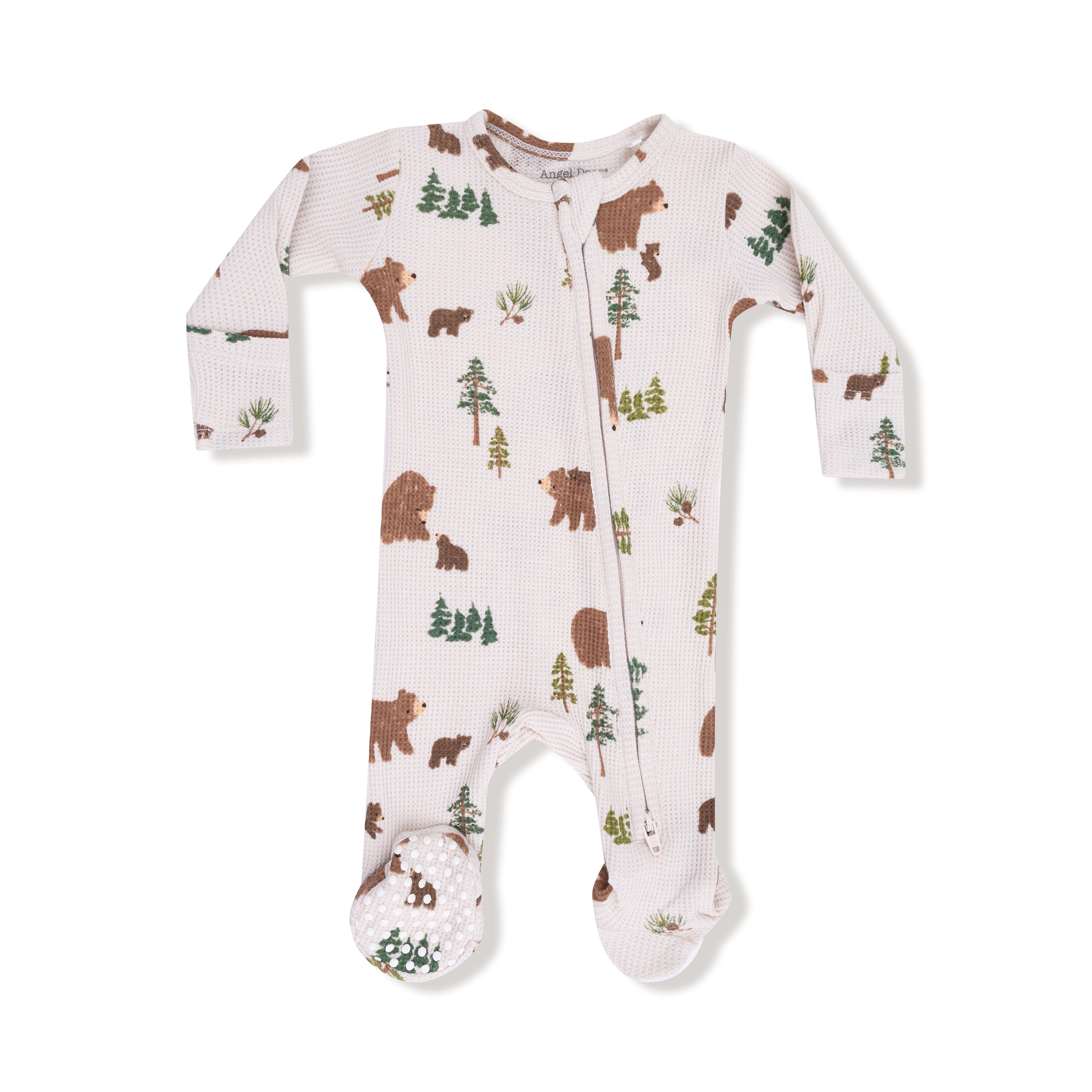 2 Way Zipper Footie in our  Sweet Brown Bears print from Angel Dear