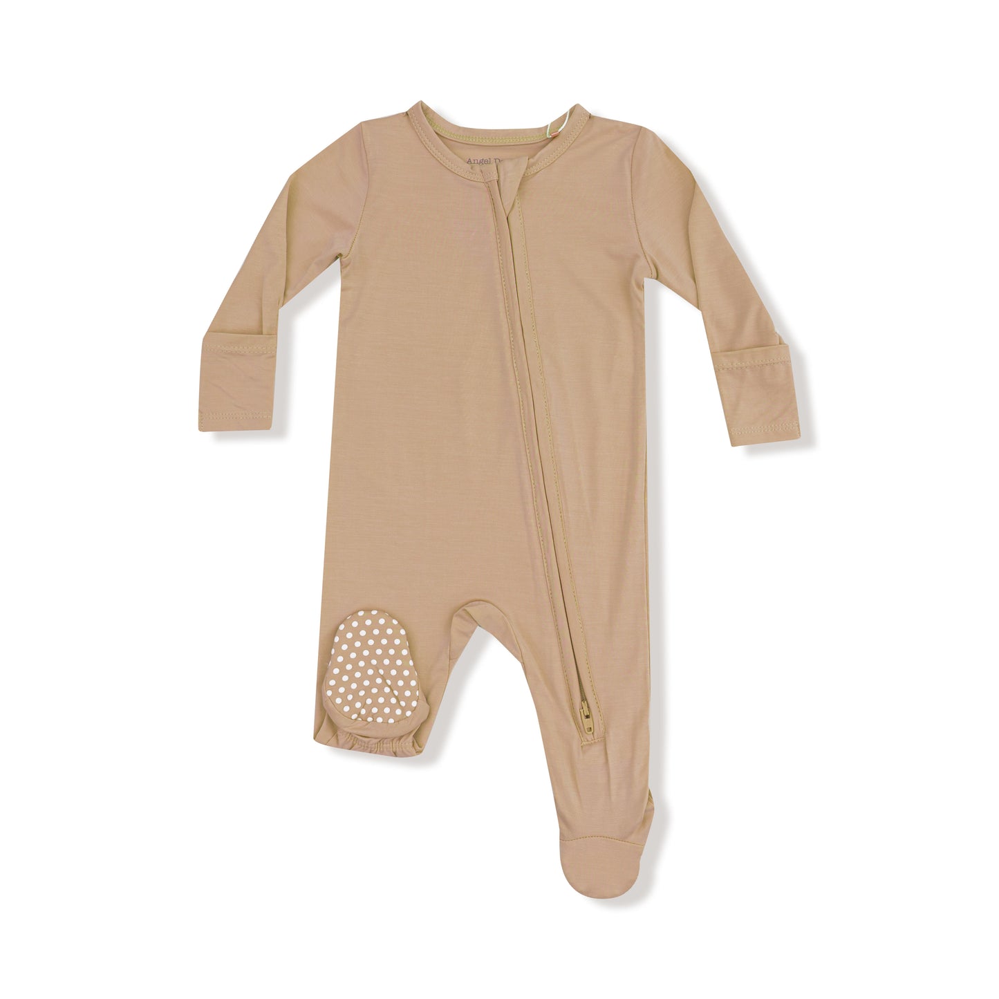 2 Way Zipper Footie in our Tan print from Angel Dear