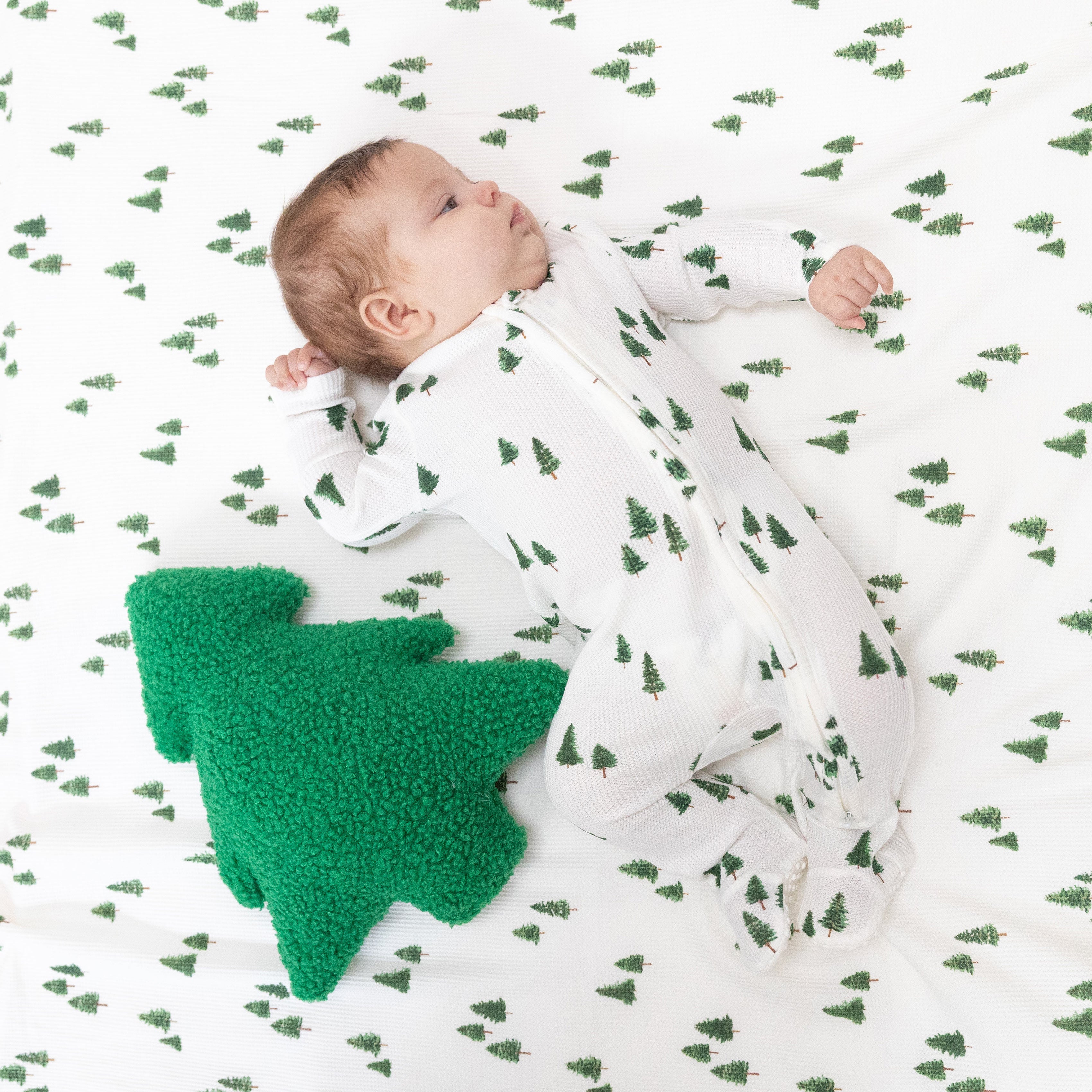 2 Way Zipper Footie in our  Tiny Forest print from Angel Dear