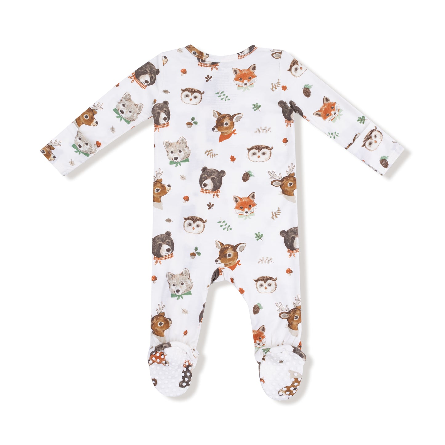 2 Way Zipper Footie in our  Woodland Animal Faces print from Angel Dear