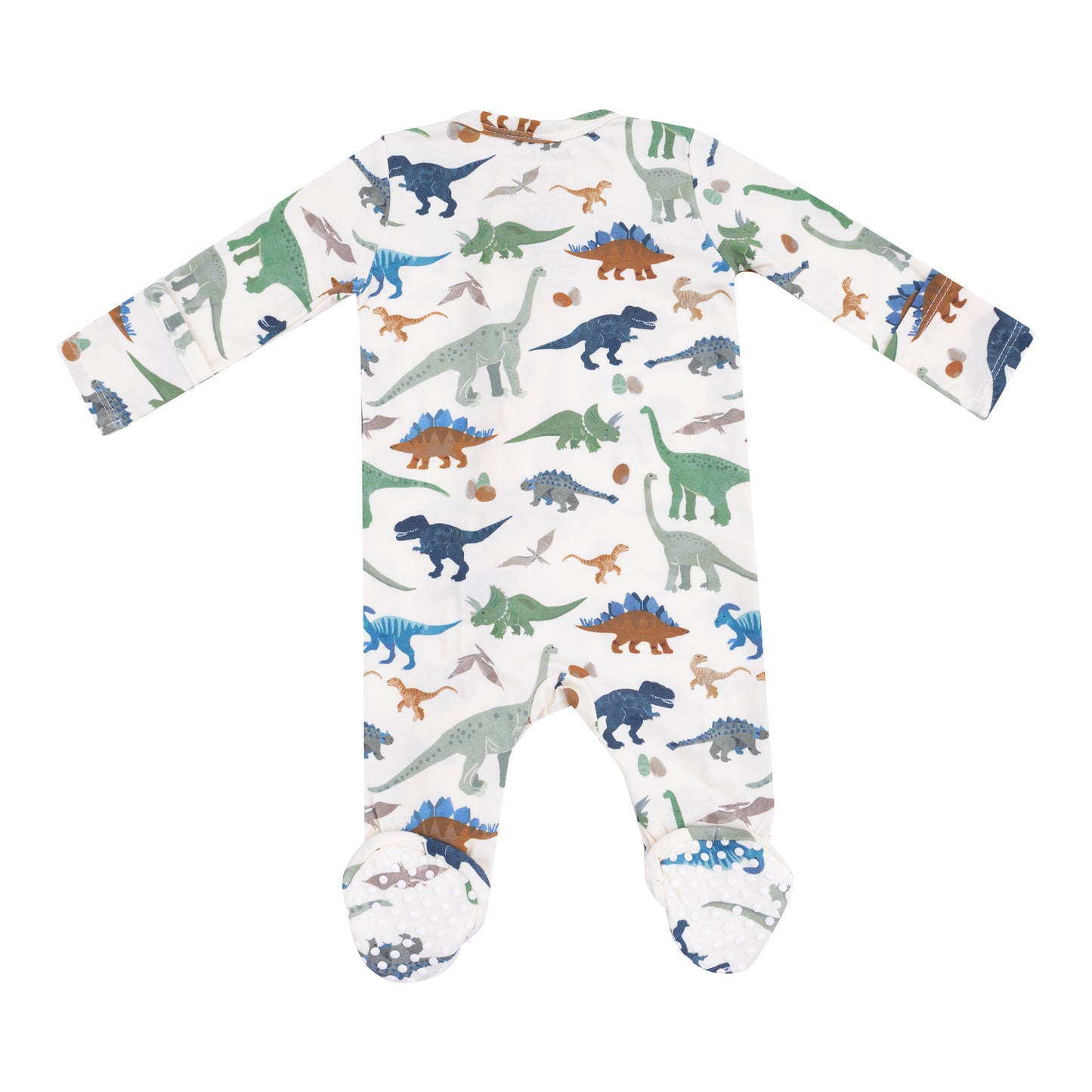 2 Way Zipper Footie in our  Washy Dinos print from Angel Dear