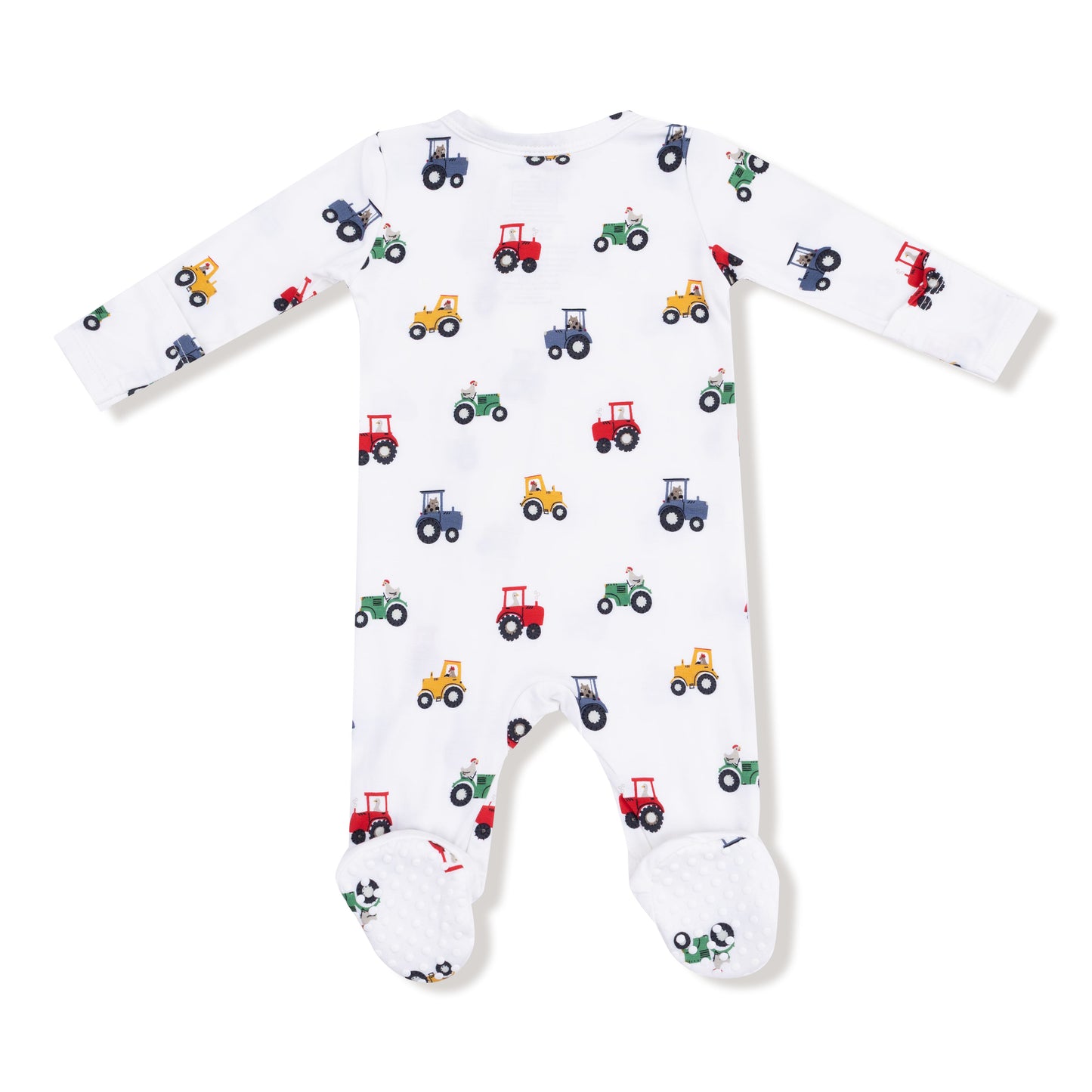 2 Way Zipper Footie in our  Mini Tractors print from Angel Dear