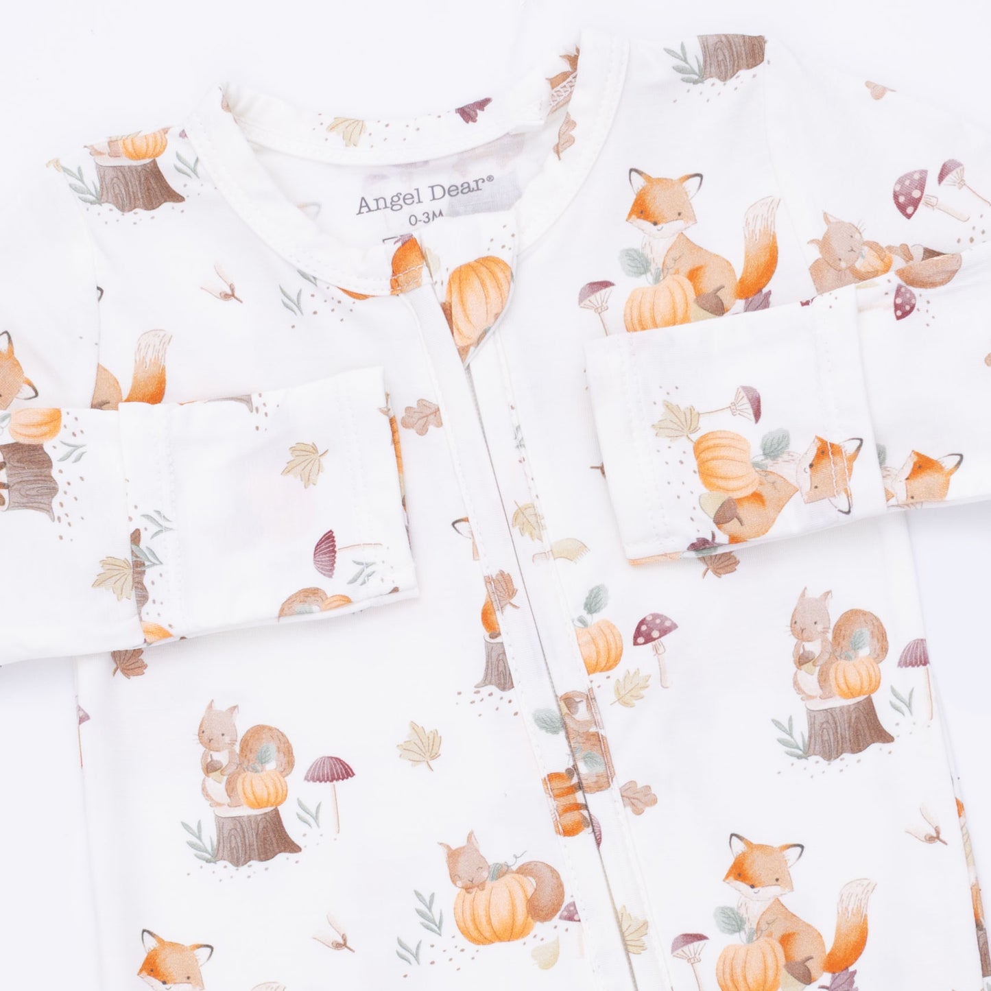 Woodland Animals with Pumpkins - 2 Way Zipper Footie