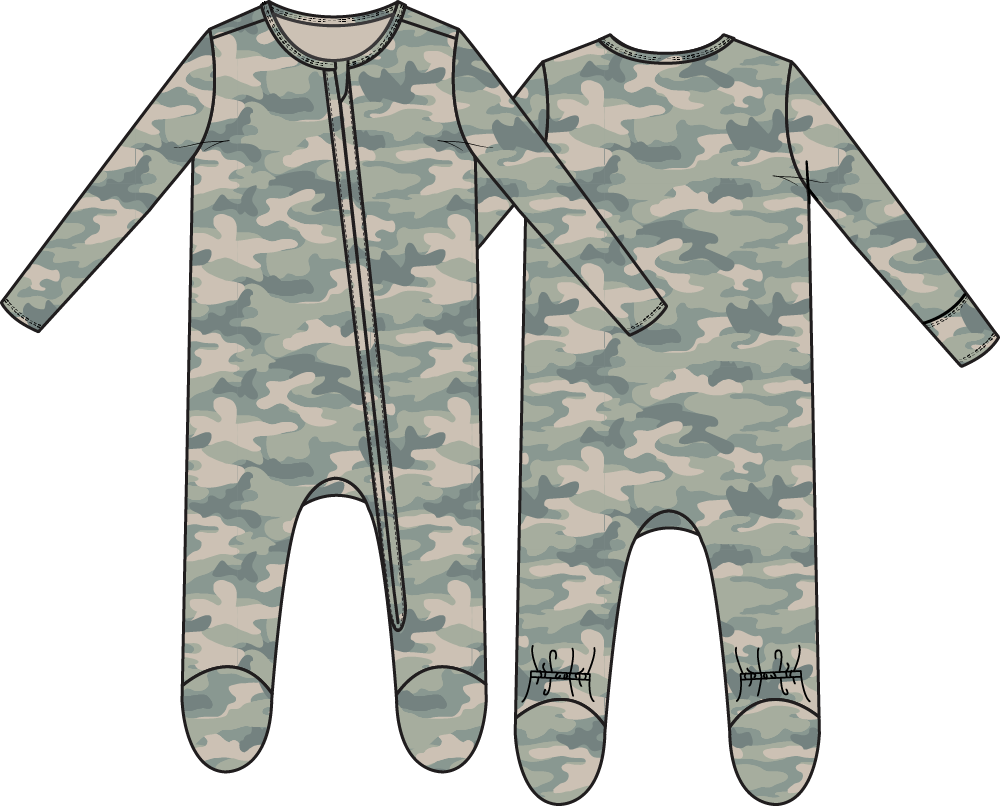 Camo - 2 Way Zipper Footie