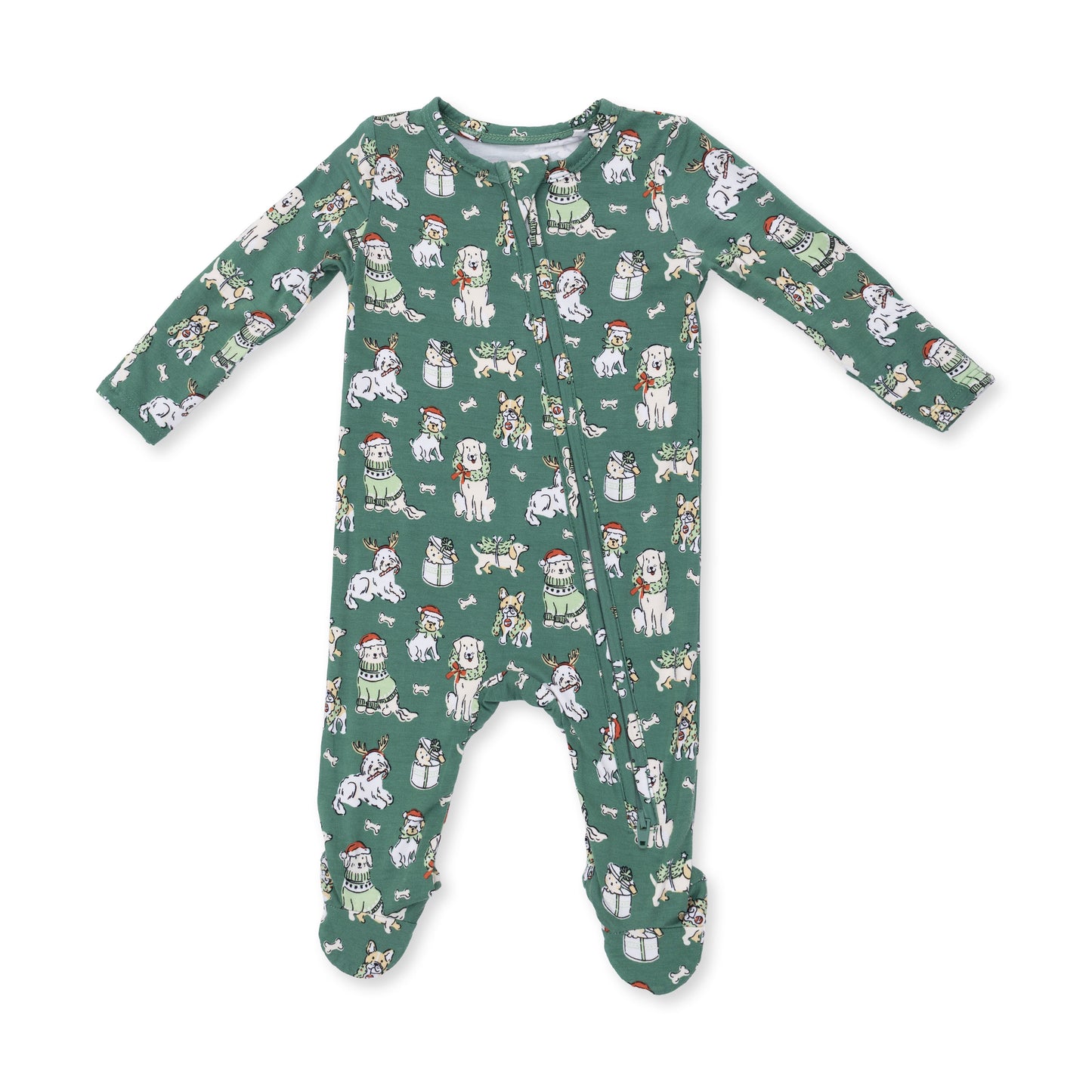 Christmas Dogs Uni - 2 Way Zipper Footie