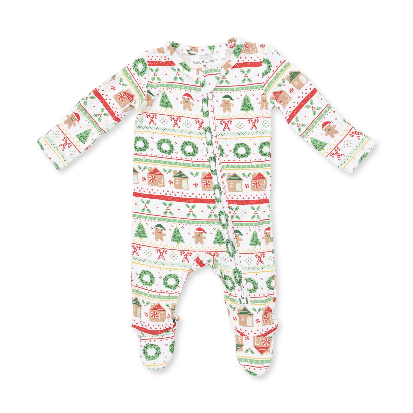 Gingerbread Fair Isle Uni - 2 Way Zipper Footie