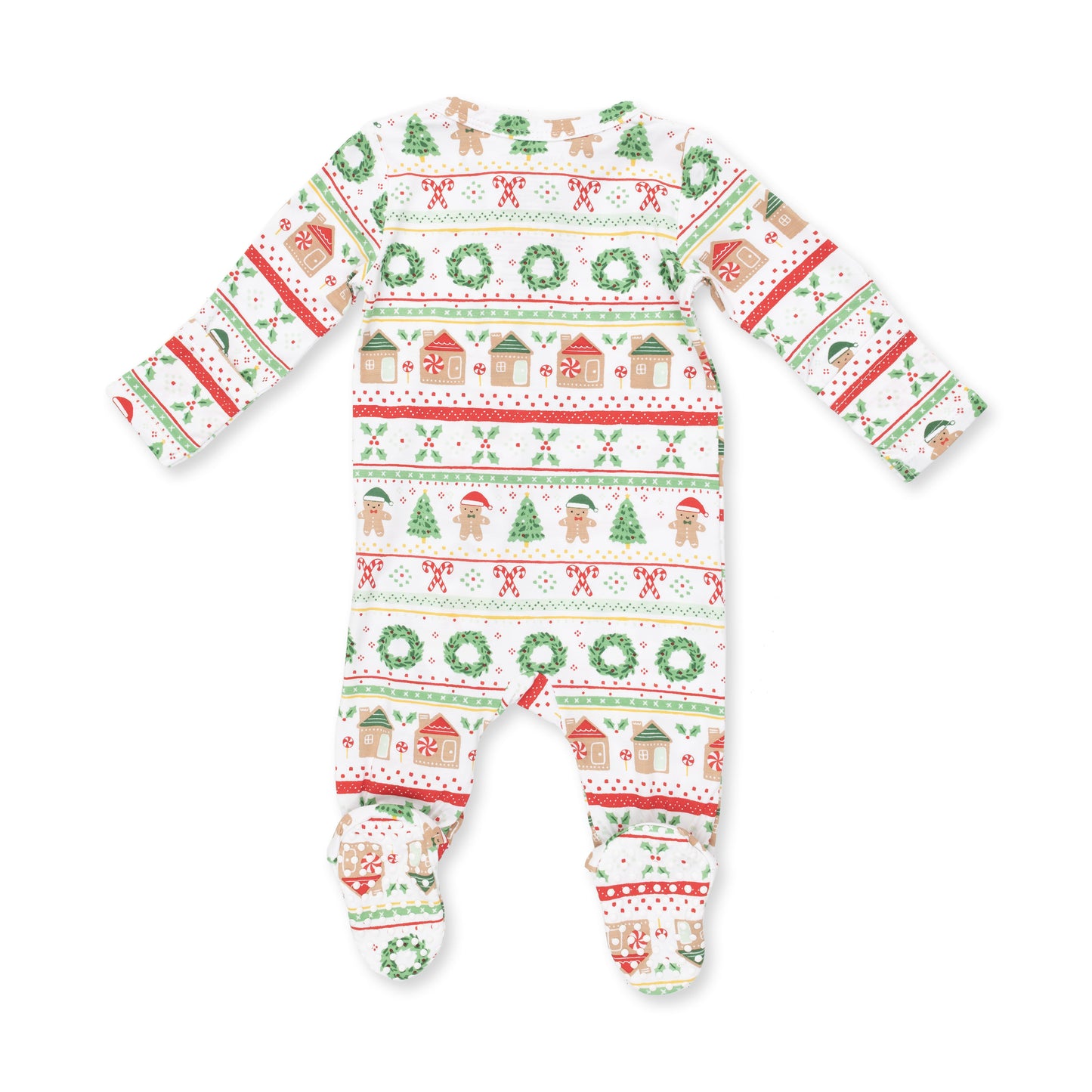 Gingerbread Fair Isle Uni - 2 Way Zipper Footie