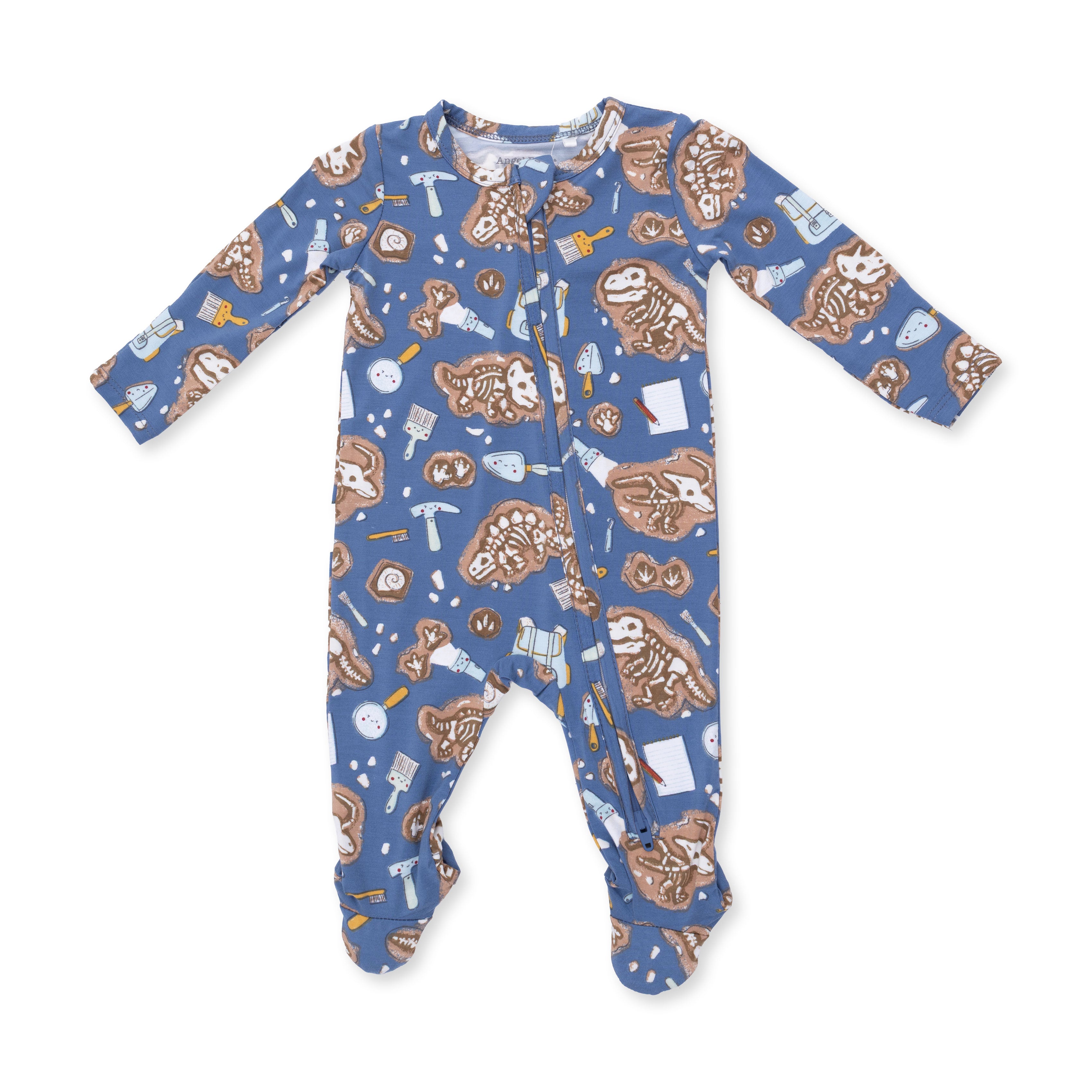 Glow in the Dark Dino Dig - 2 Way Zipper Footie