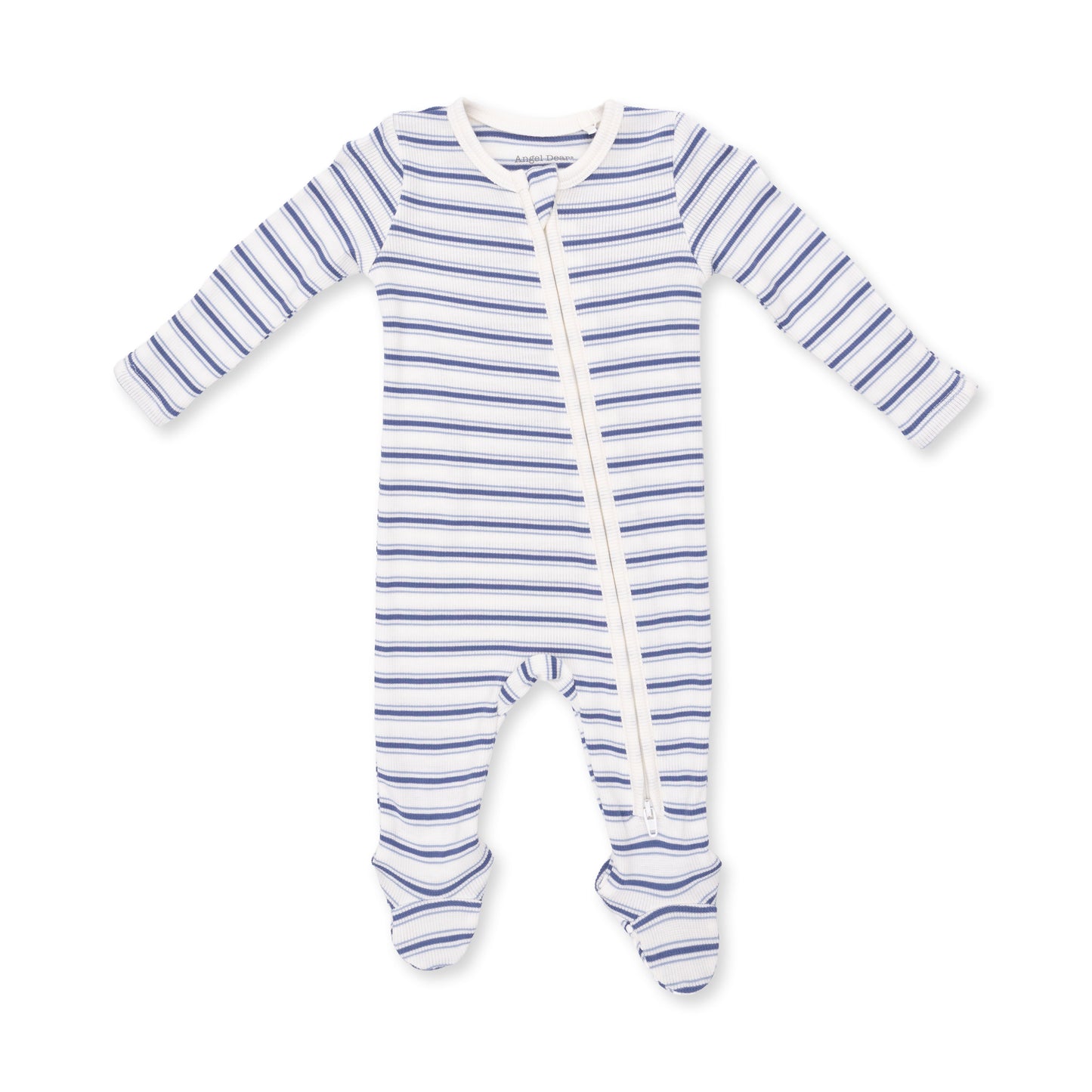 Vintage Stripe Blue - 2 Way Zipper Footie