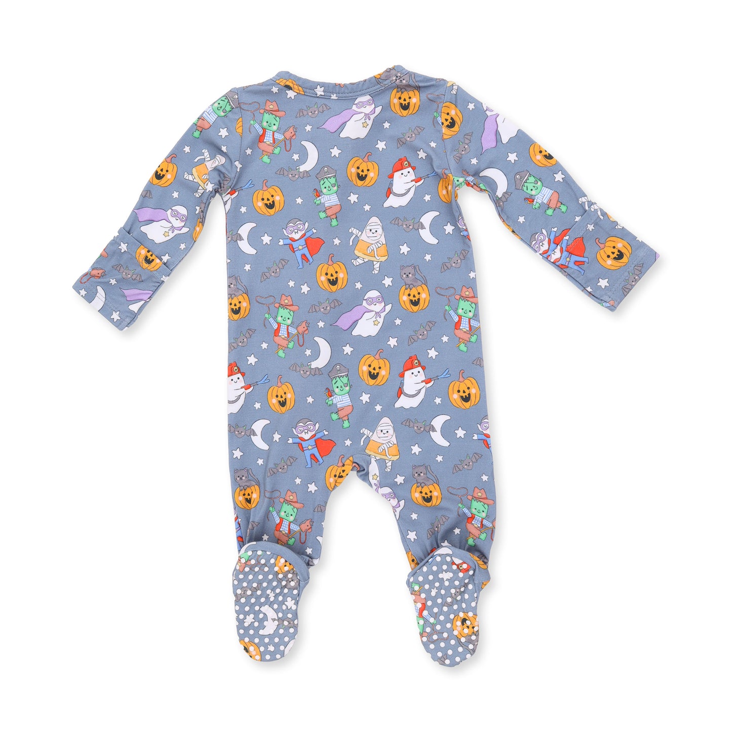 Halloween Monster Dress Up Blue - 2 Way Zipper Footie