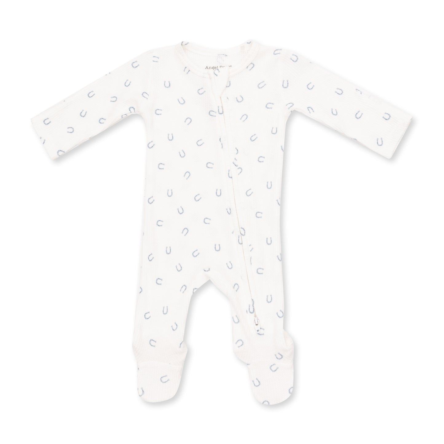 Little Horseshoes Blue - 2 Way Zipper Footie