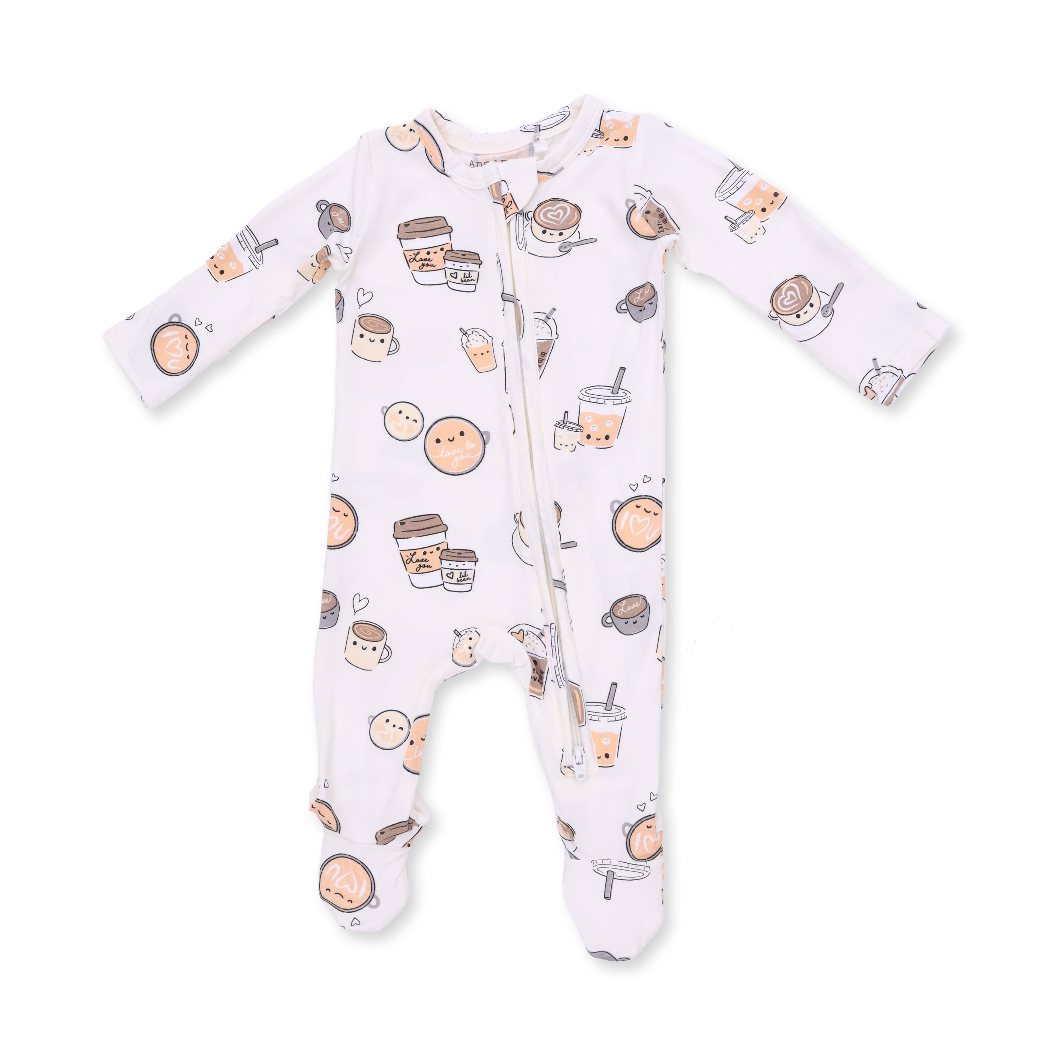 Love you A Latte - 2 Way Zipper Footie