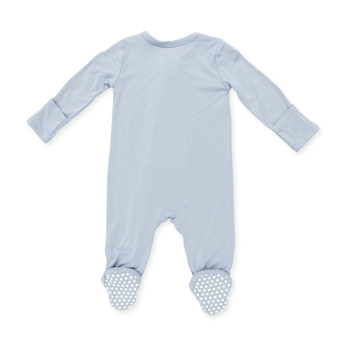 Solid Blue Fog - 2 Way Zipper Footie