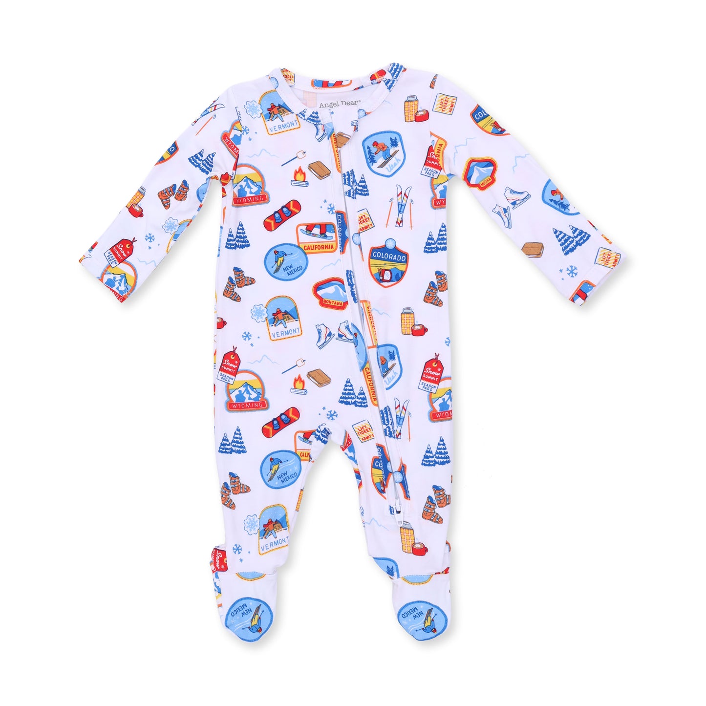 Vintage Ski Patches - 2 Way Zipper Footie