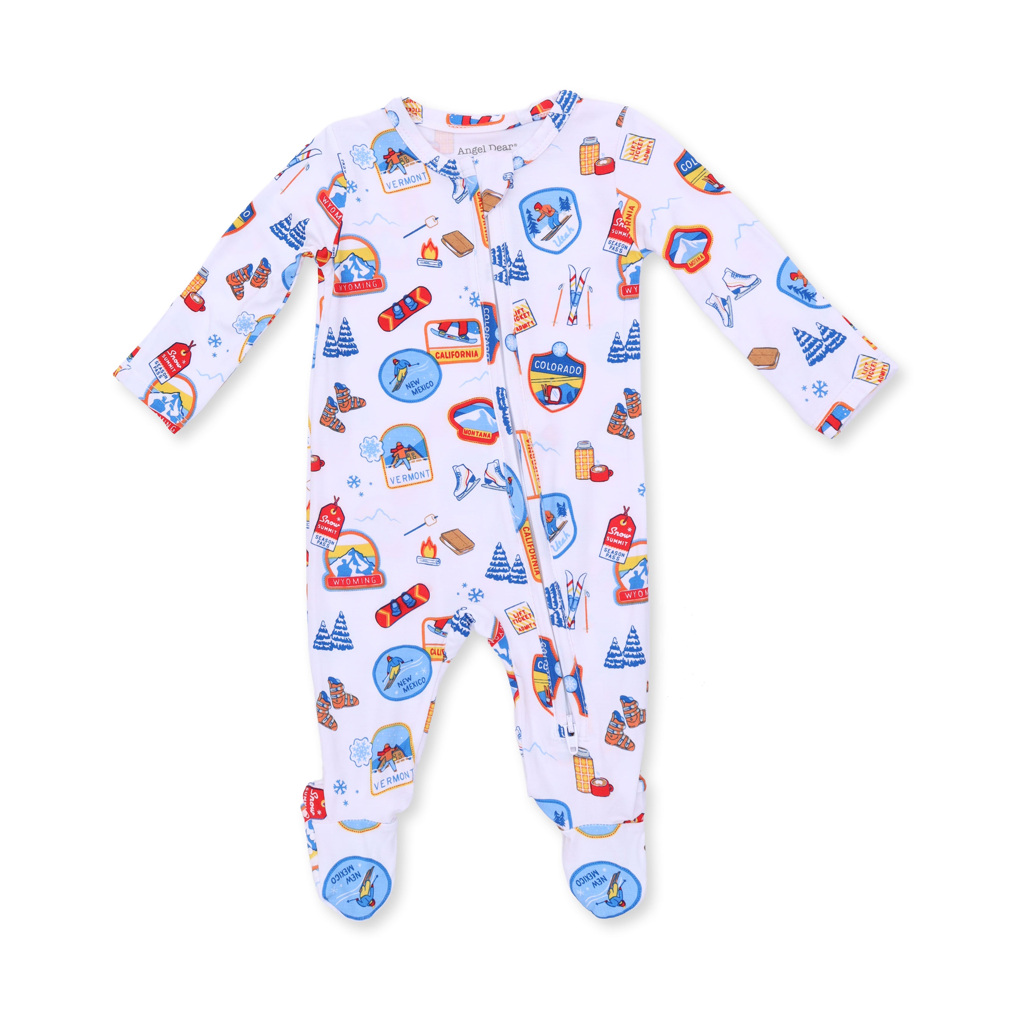 Vintage Ski Patches - 2 Way Zipper Footie