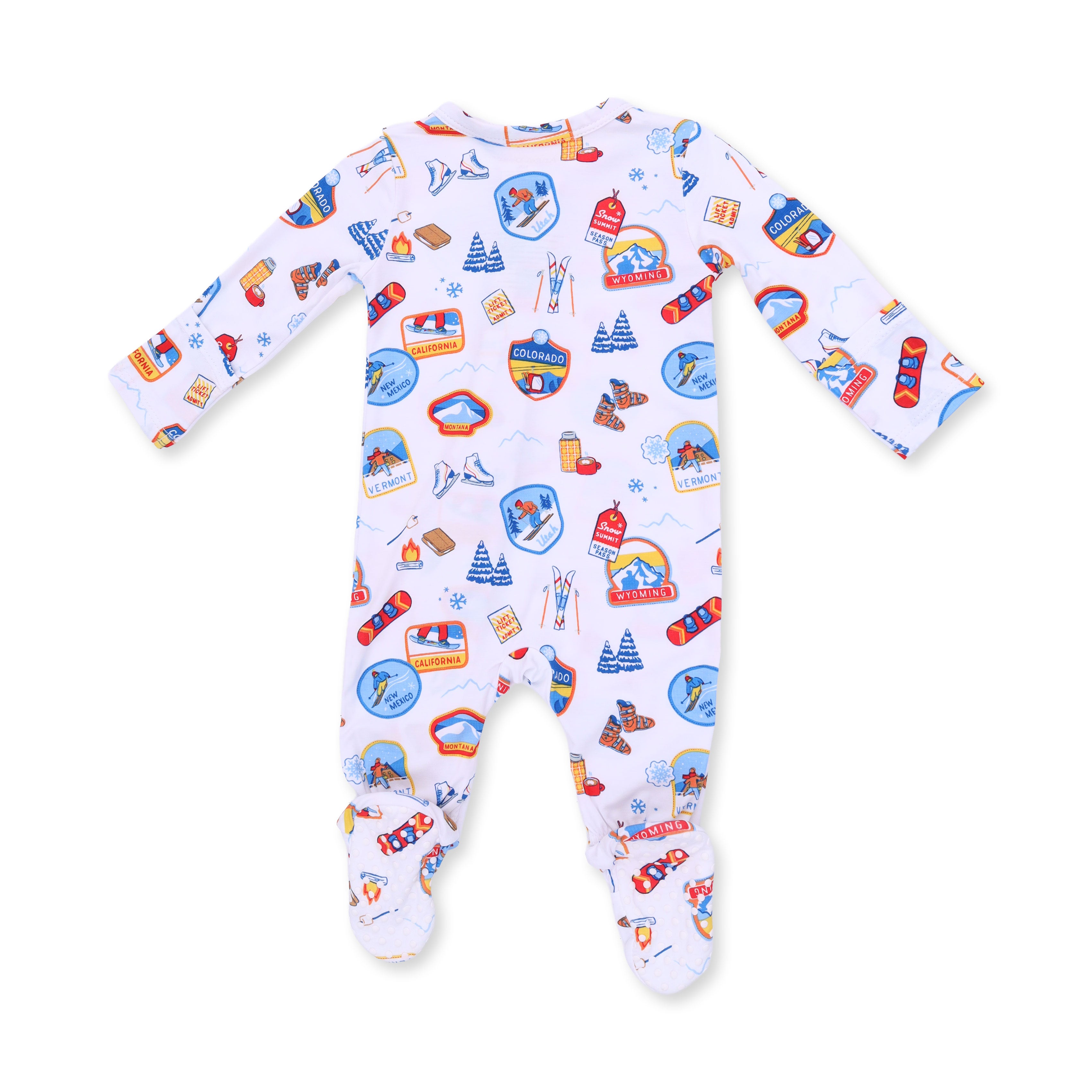 Vintage Ski Patches - 2 Way Zipper Footie