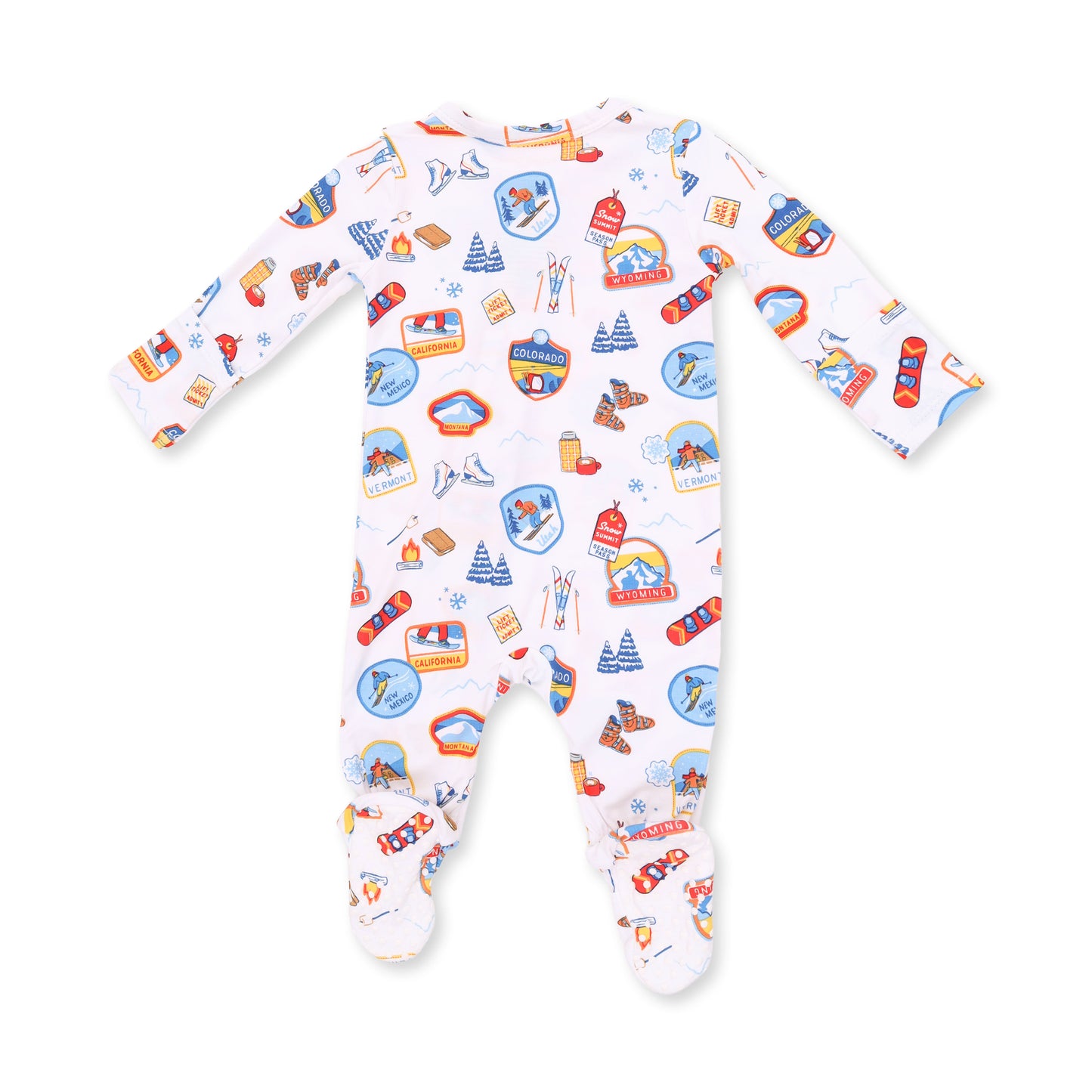 Vintage Ski Patches - 2 Way Zipper Footie