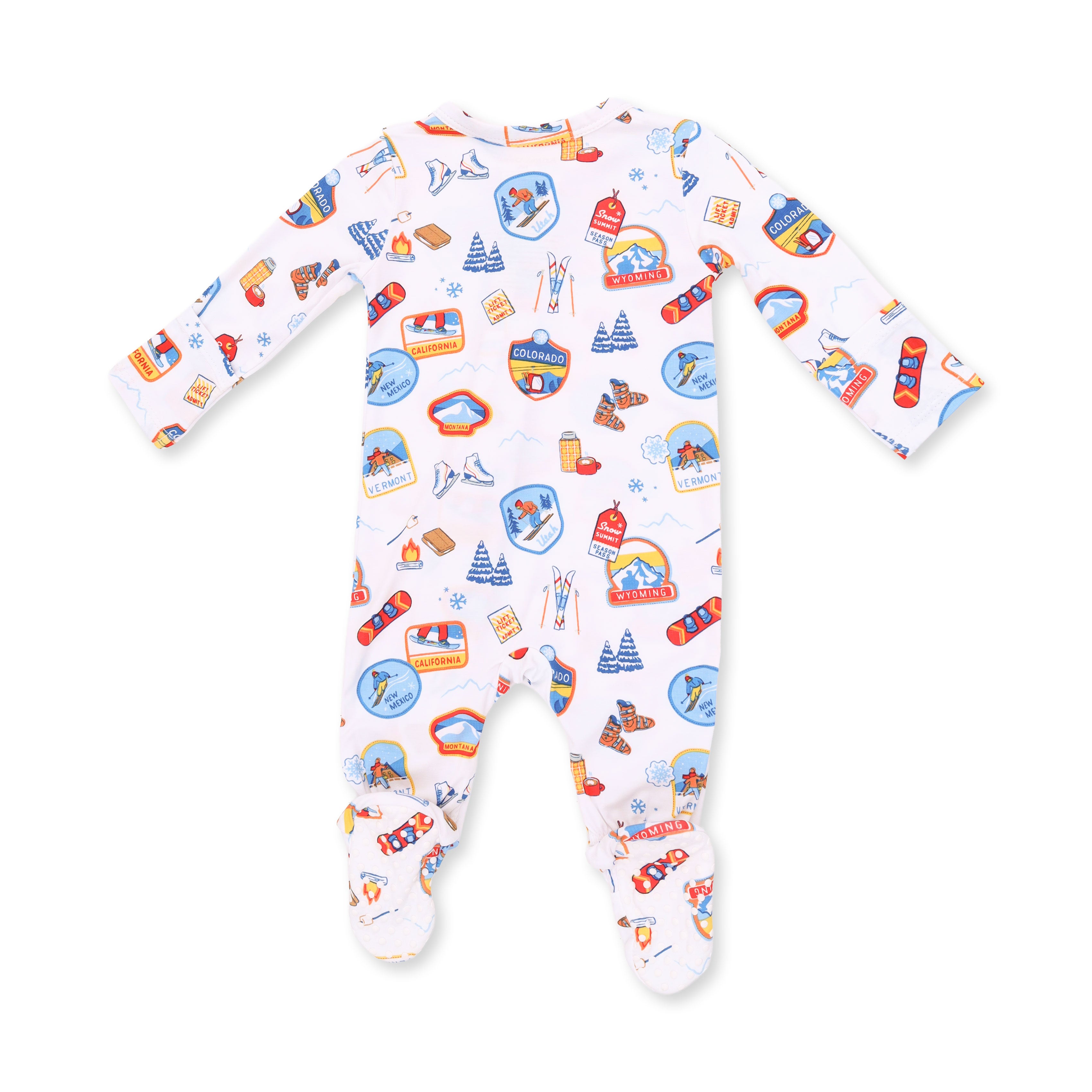 Vintage Ski Patches - 2 Way Zipper Footie