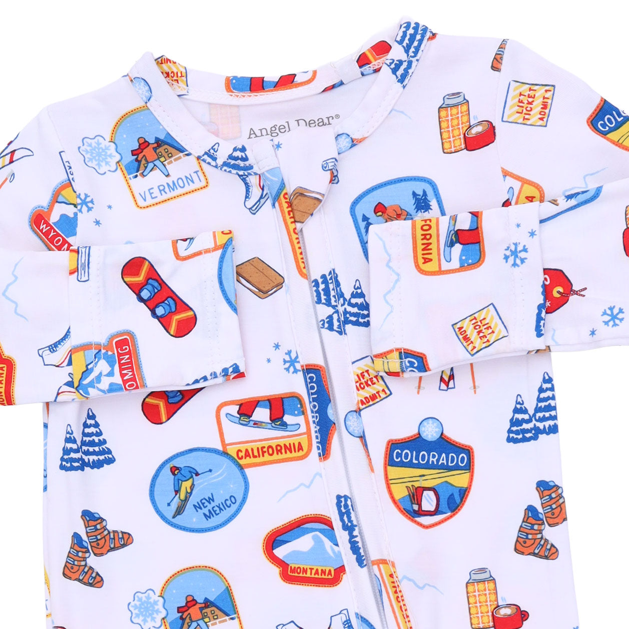 Vintage Ski Patches - 2 Way Zipper Footie