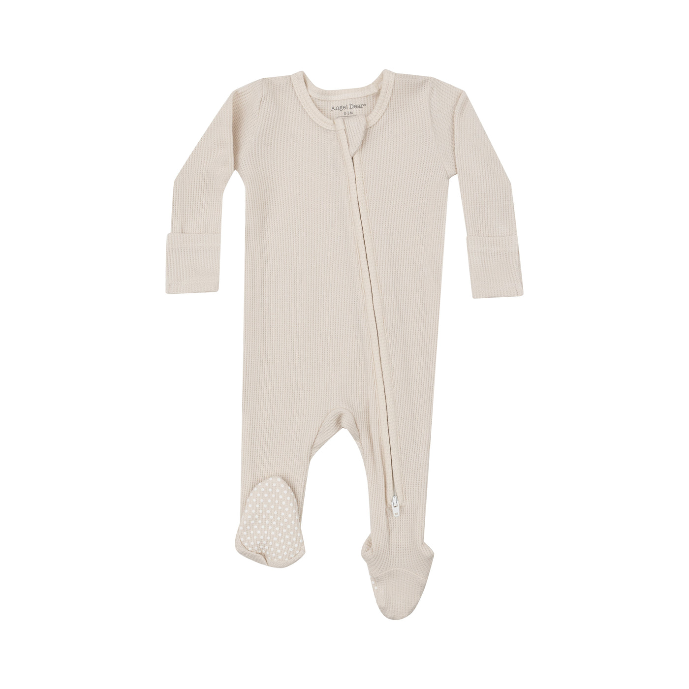 2 Way Zipper Footie - Solid Oatmeal-Angel Dear