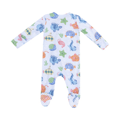 2 Way Zipper Footie - Cute Ocean Creatures