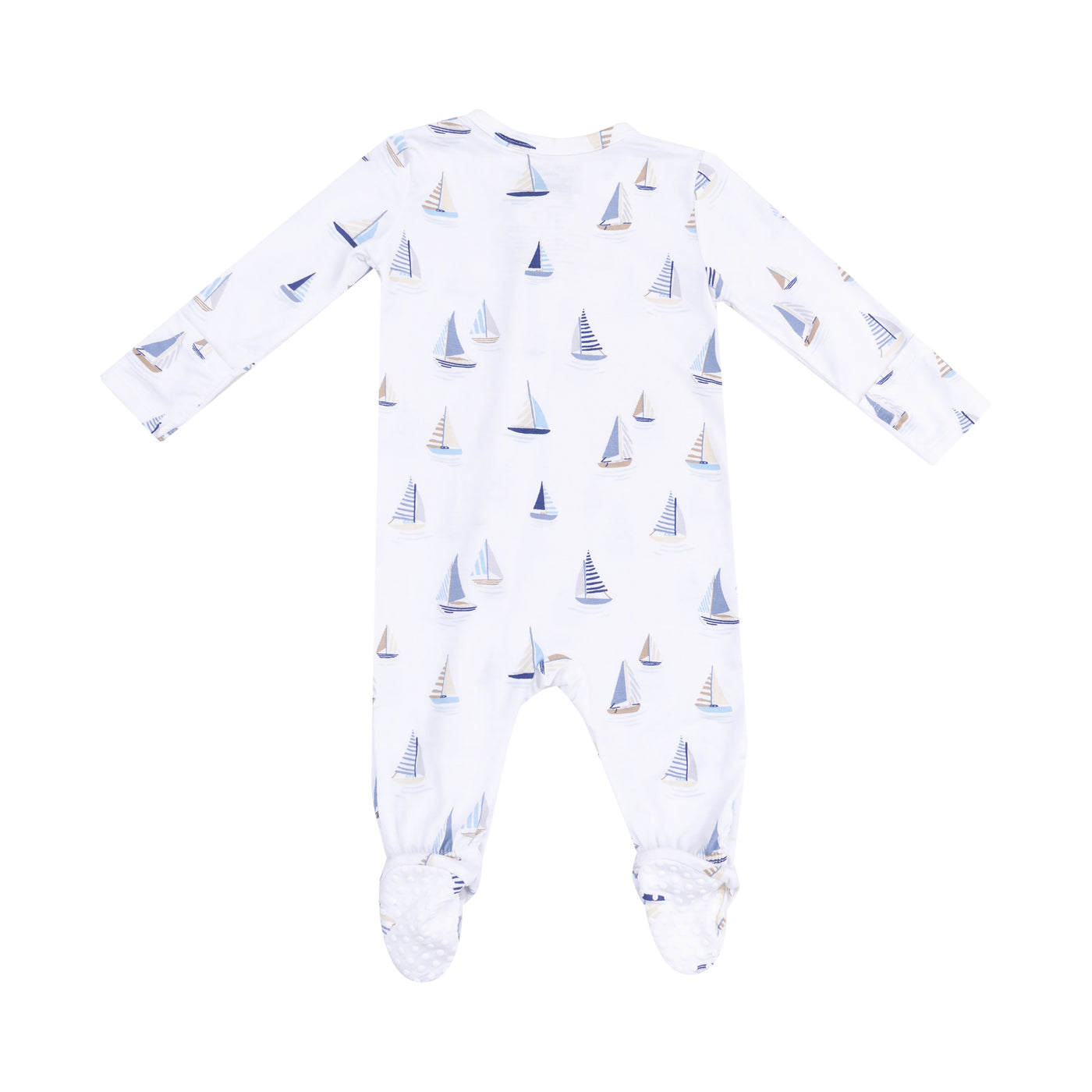 2 Way Zipper Footie - Sailboats Blue