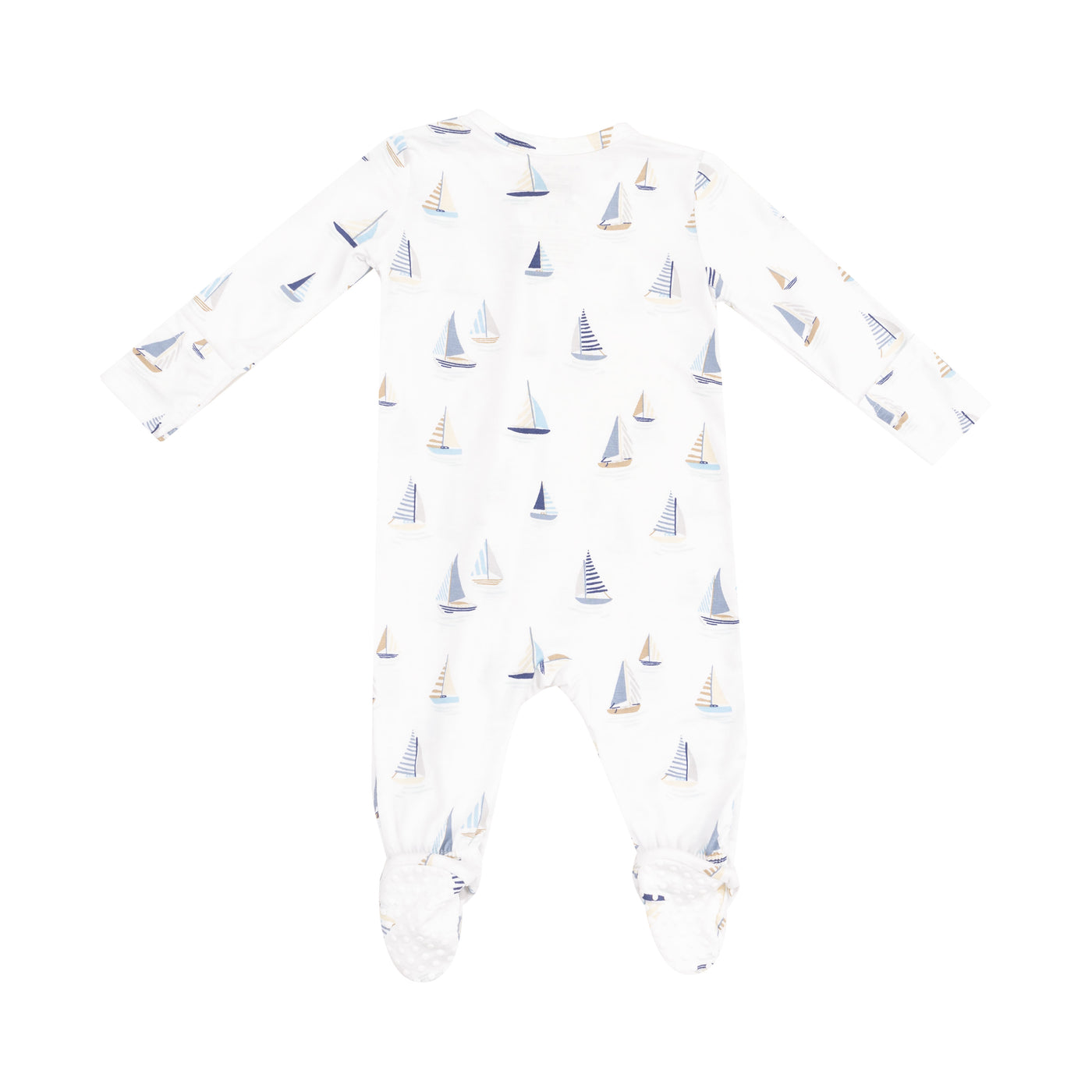 2 Way Zipper Footie - Sailboats Blue