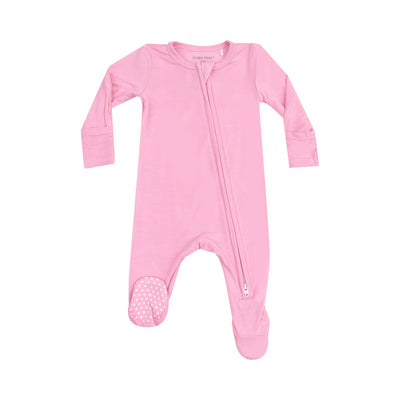 2 Way Zipper Footie - Solid Begonia Pink