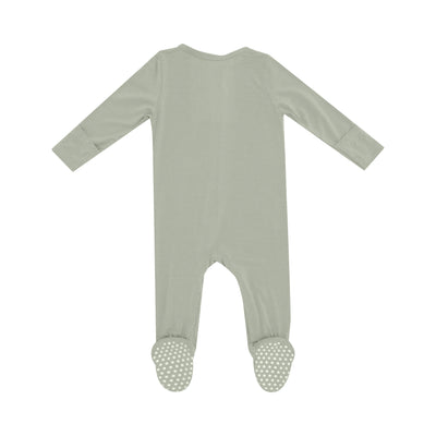 2 Way Zipper Footie - Solid Desert Sage