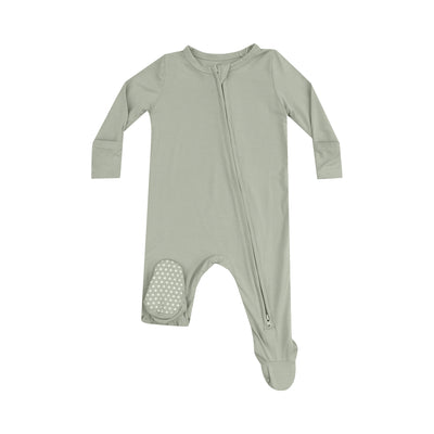 2 Way Zipper Footie - Solid Desert Sage