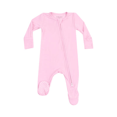 2 Way Zipper Footie - Solid Nosegay Pink