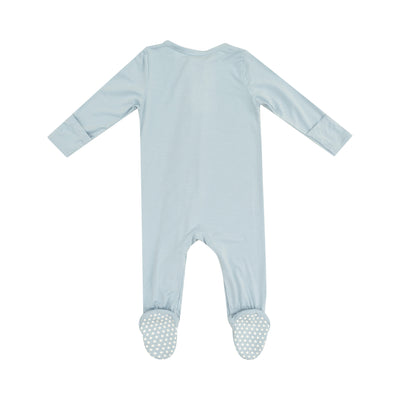 2 Way Zipper Footie - Solid Cloud Blue