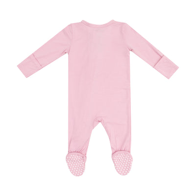 2 Way Zipper Footie - Solid Cameo Pink