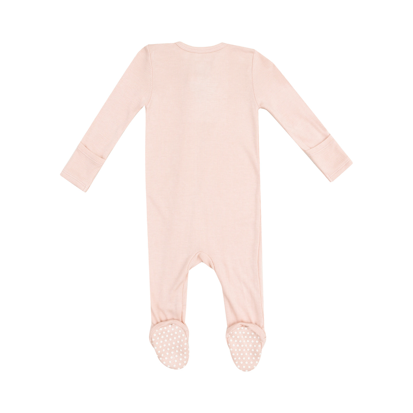 2 Way Zipper Footie - Solid Rose Smoke Ribbed