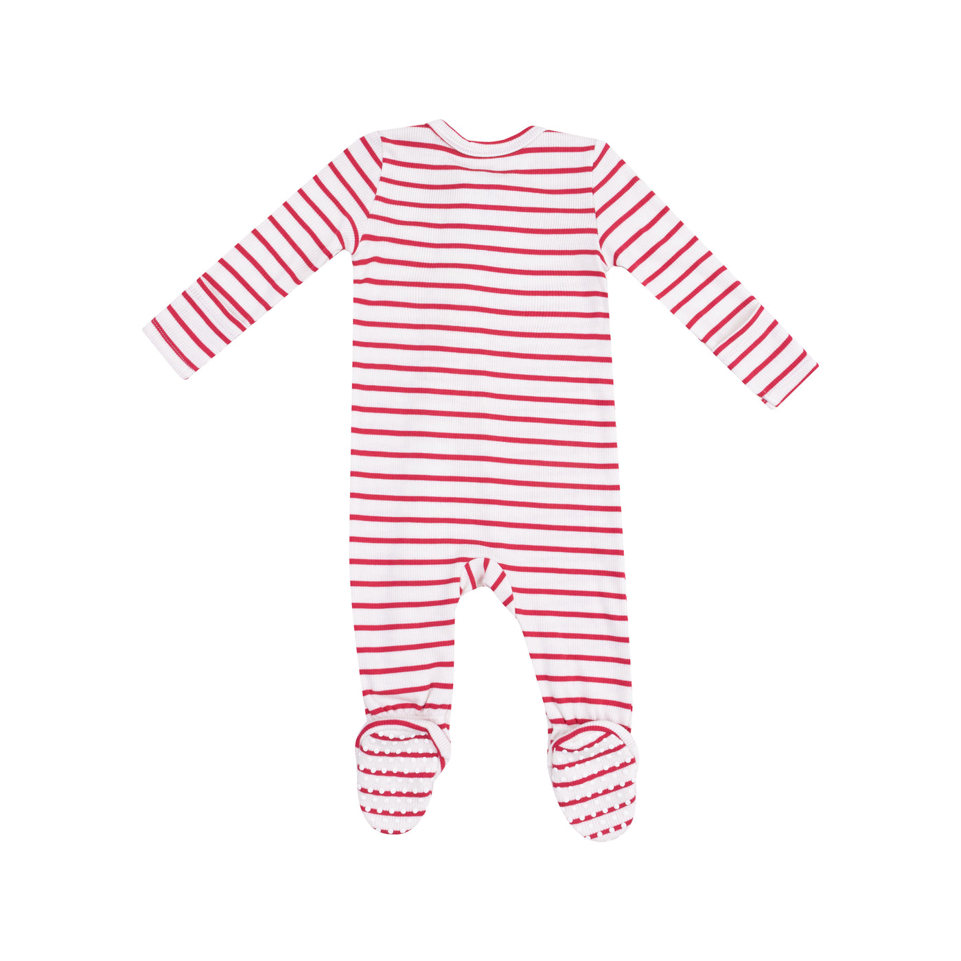 2 Way Zipper Footie - Stripe Vintage Red-Angel Dear