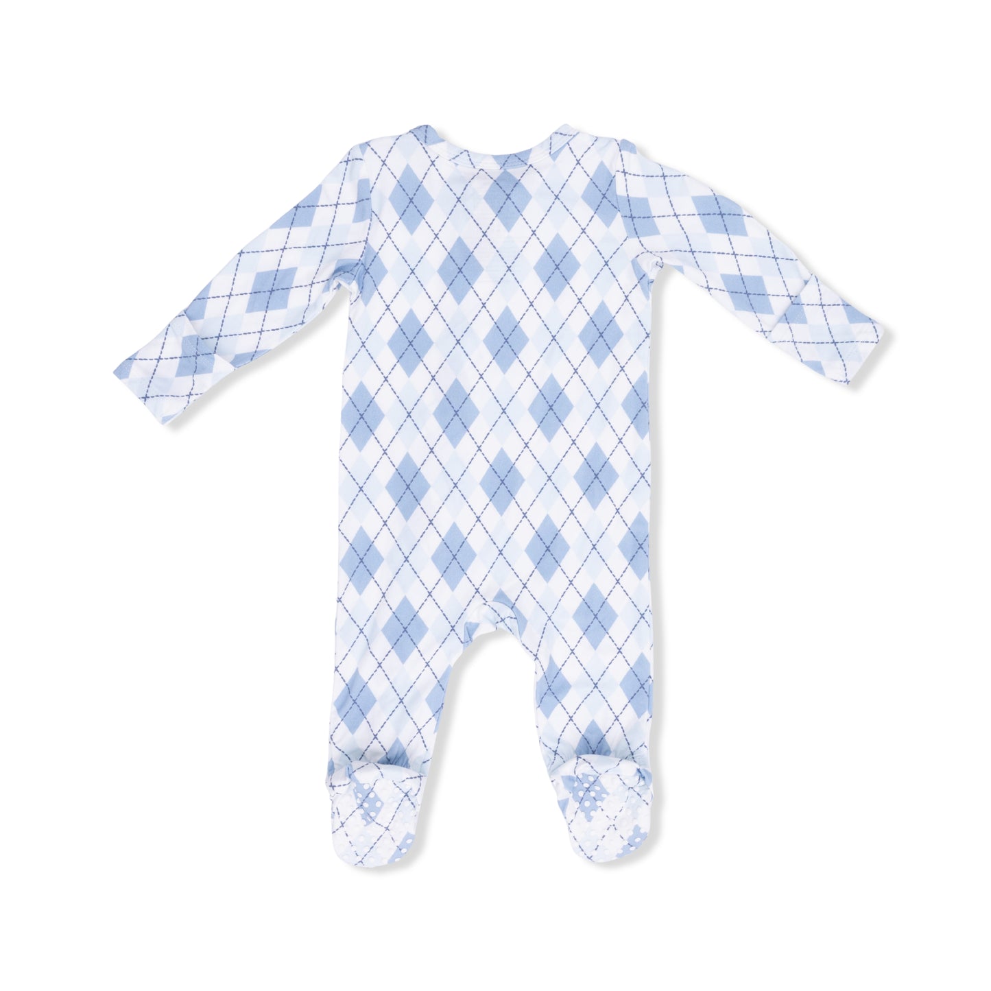 Blue Argyle - 2 Way Zipper Footie-Angel Dear