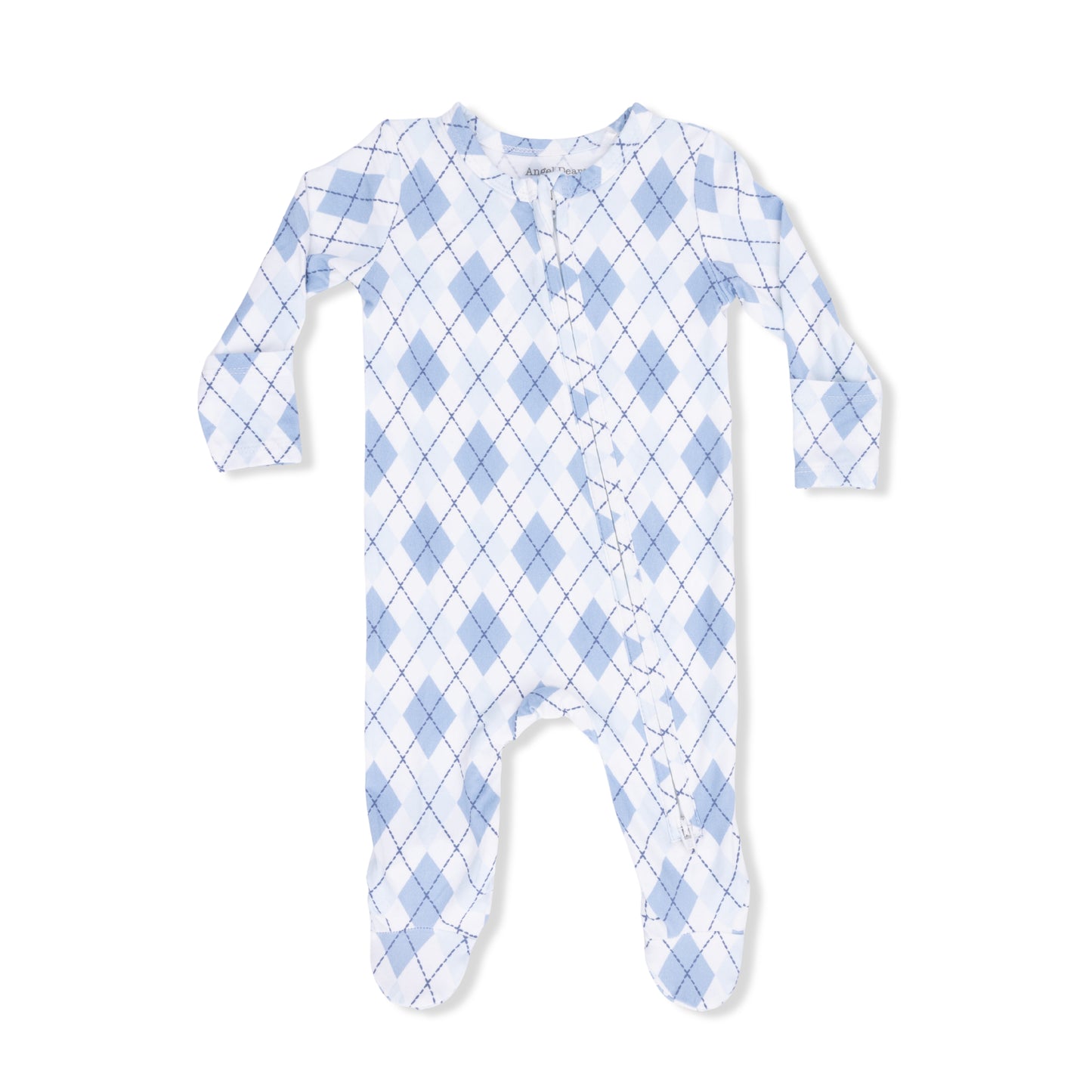 Blue Argyle - 2 Way Zipper Footie-Angel Dear