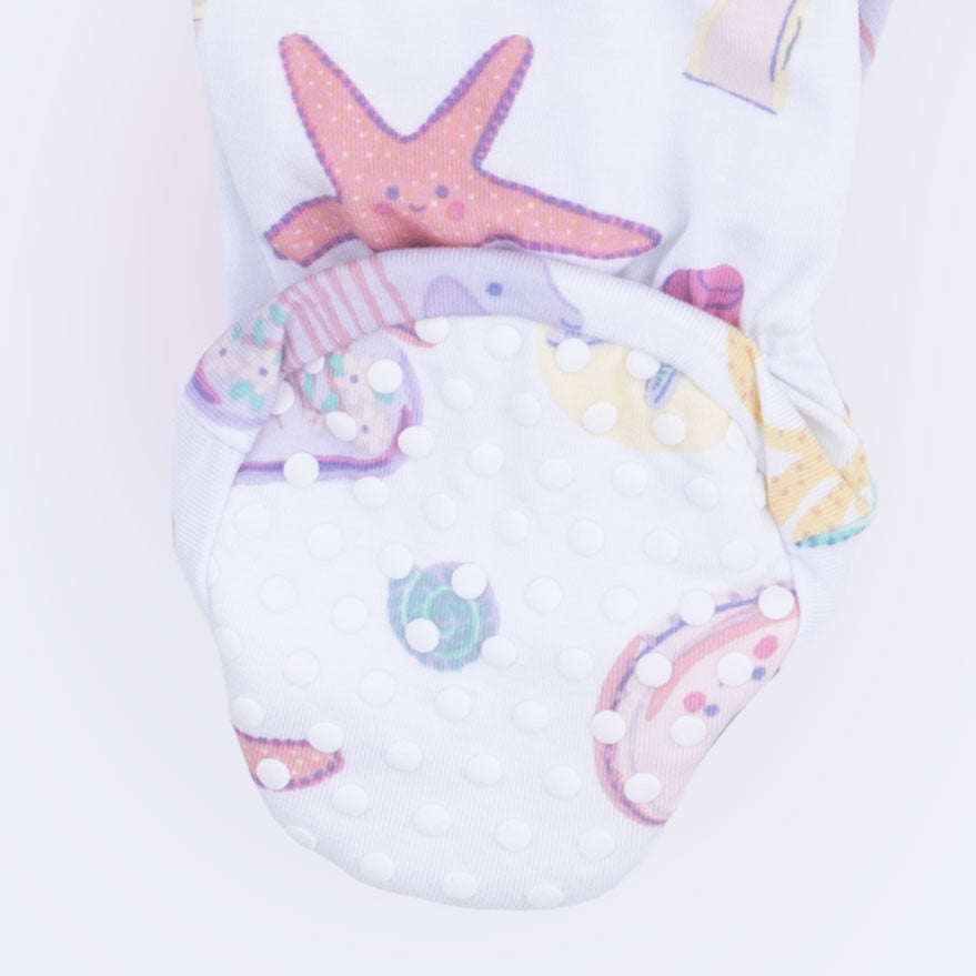 Beach Days - 2 Way Ruffle Back Zipper Footie